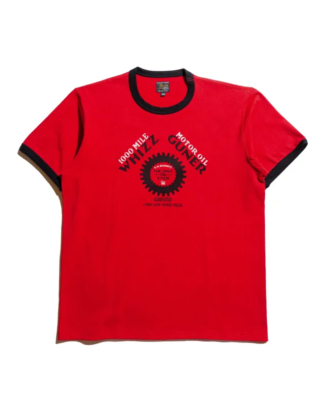 The Real McCoy's MC25016 Joe McCoy Tee / Whiz Gunner Red/Black sold by Lost & Found