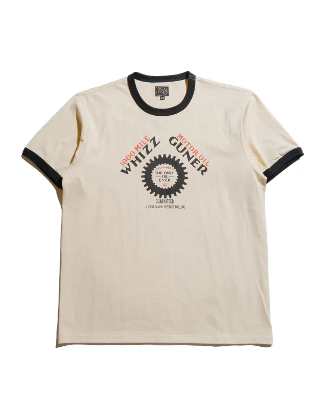 The Real McCoy's MC25016 Joe McCoy Tee / Whiz Gunner Ecru/Black sold by Lost & Found