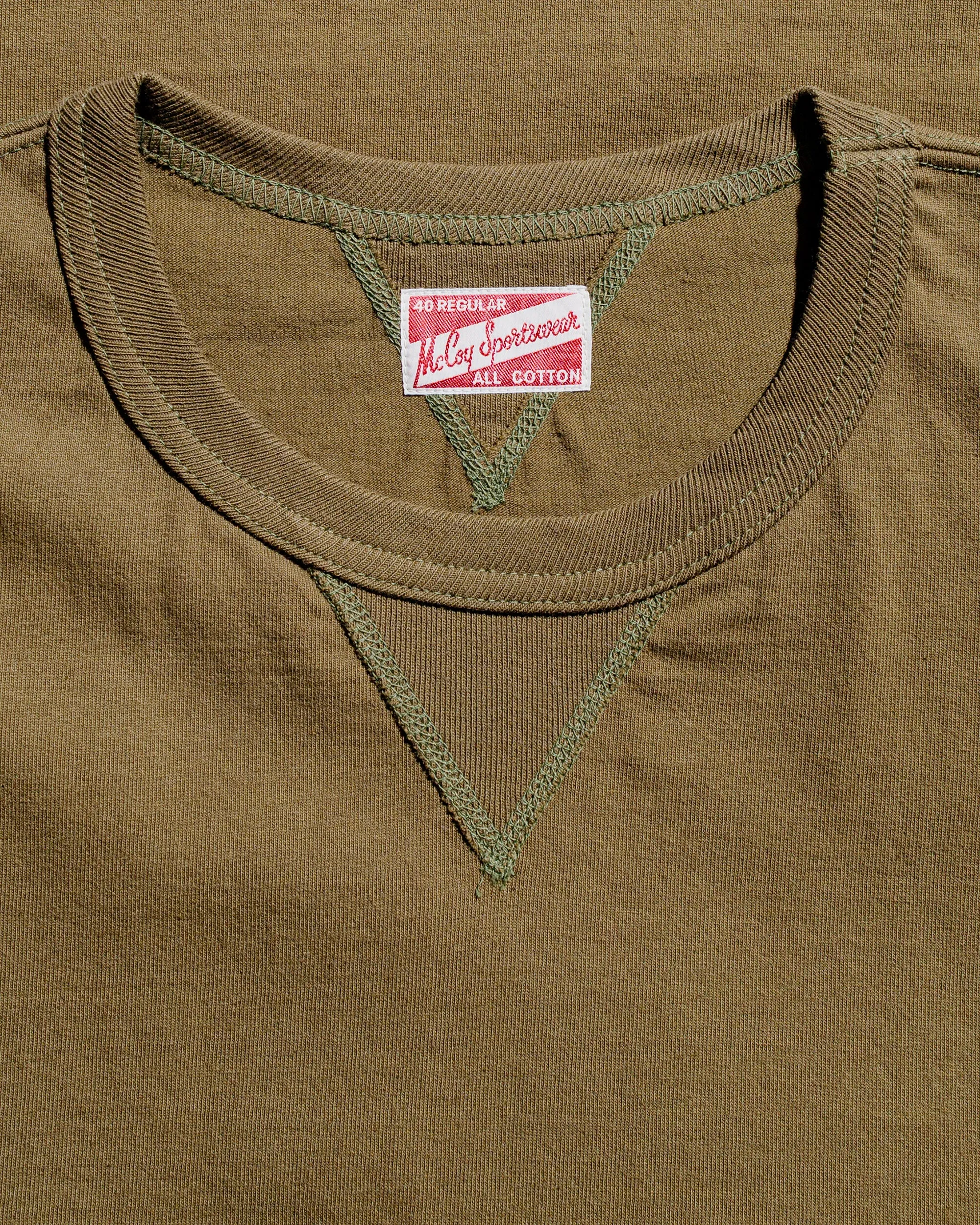 The Real McCoy's MC23020 Gusset Tee Olive sold by Lost & Found product image thumbnail 4