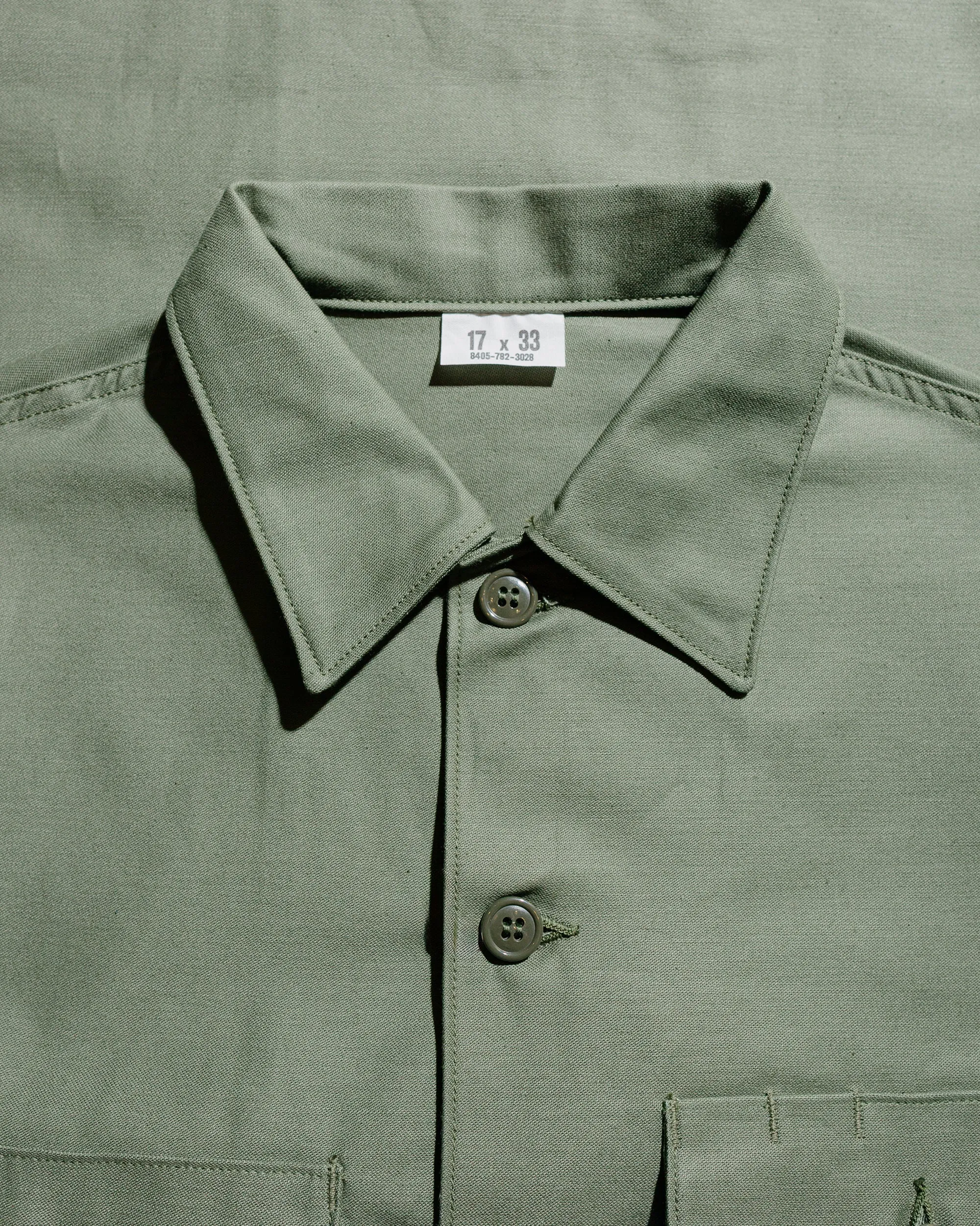 The Real McCoy's MS23101 Shirt, Man's, Cotton Sateen, OG-107 Olive sold by Lost & Found product image thumbnail 5