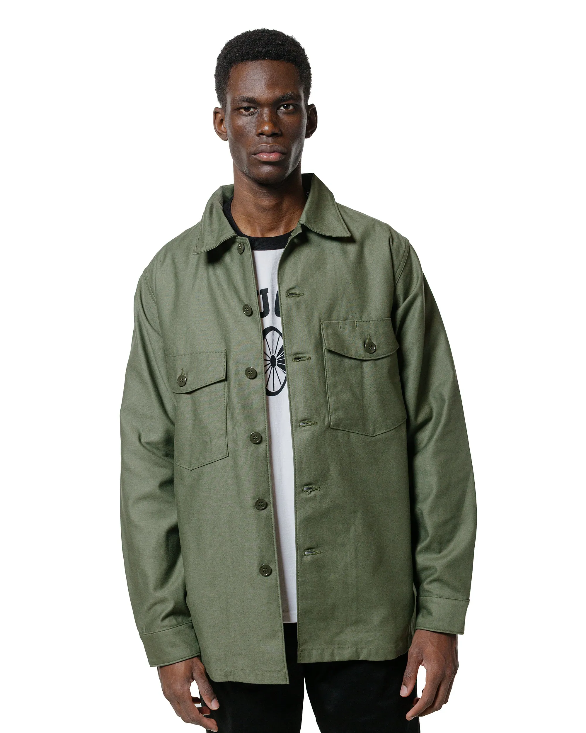 The Real McCoy's MS23101 Shirt, Man's, Cotton Sateen, OG-107 Olive sold by Lost & Found product image thumbnail 2