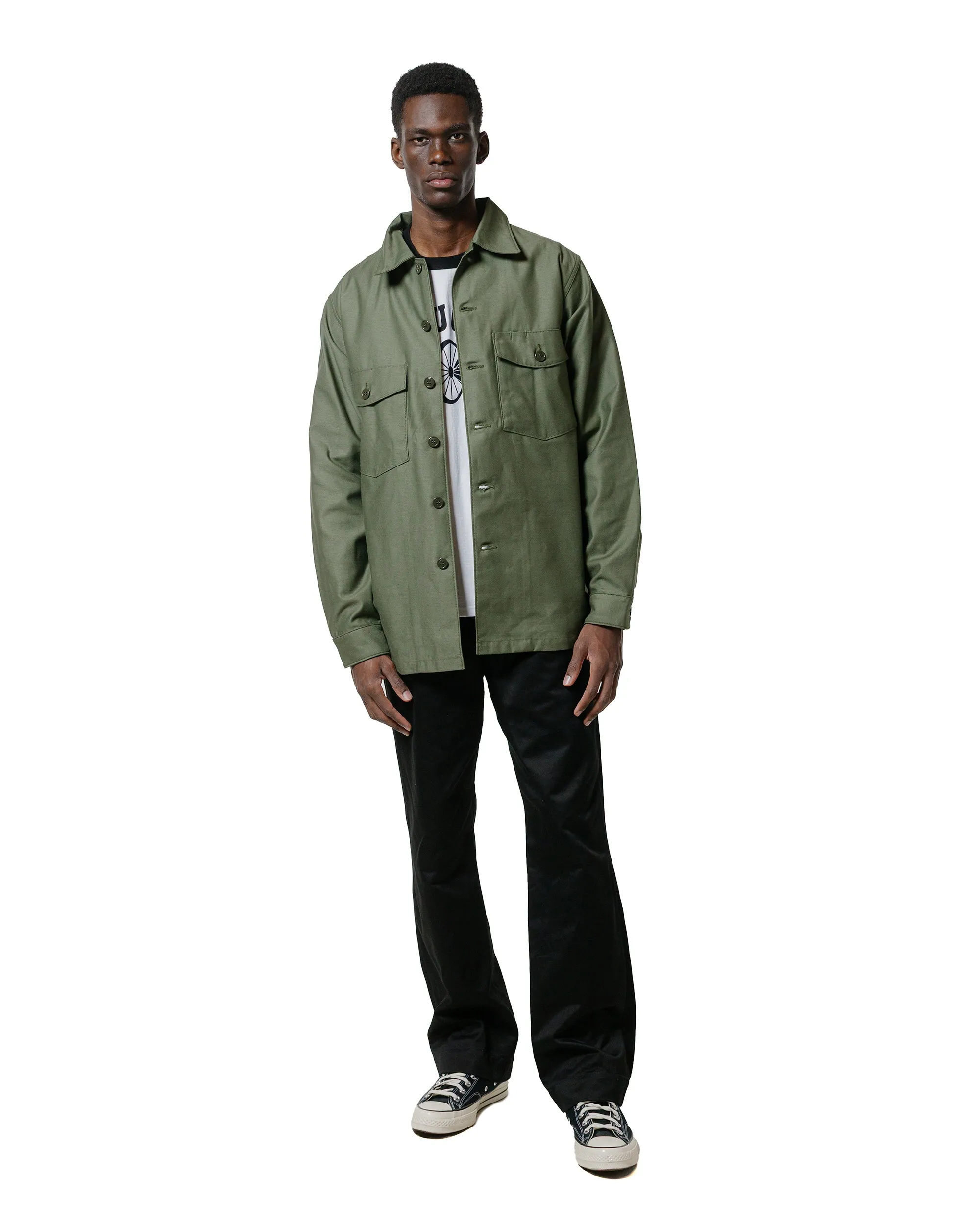 The Real McCoy's MS23101 Shirt, Man's, Cotton Sateen, OG-107 Olive sold by Lost & Found product image thumbnail 4