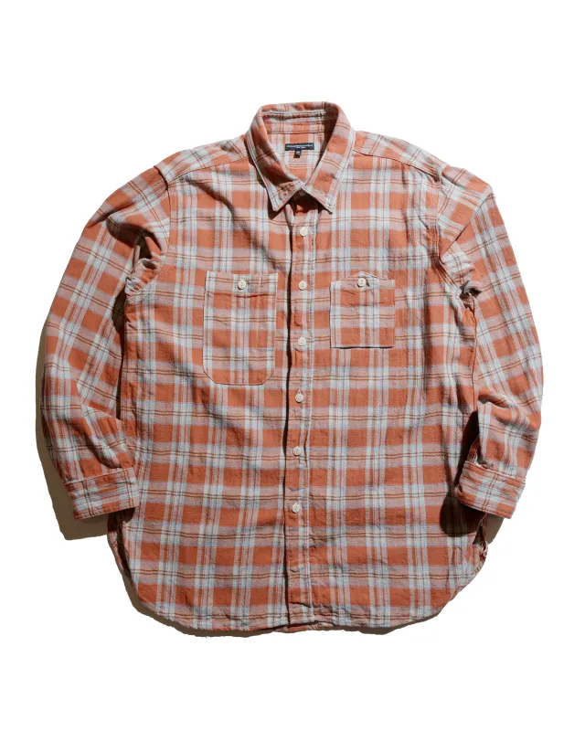 Engineered Garments Work Shirt Pink Cotton Plaid Jacquard sold by Lost & Found