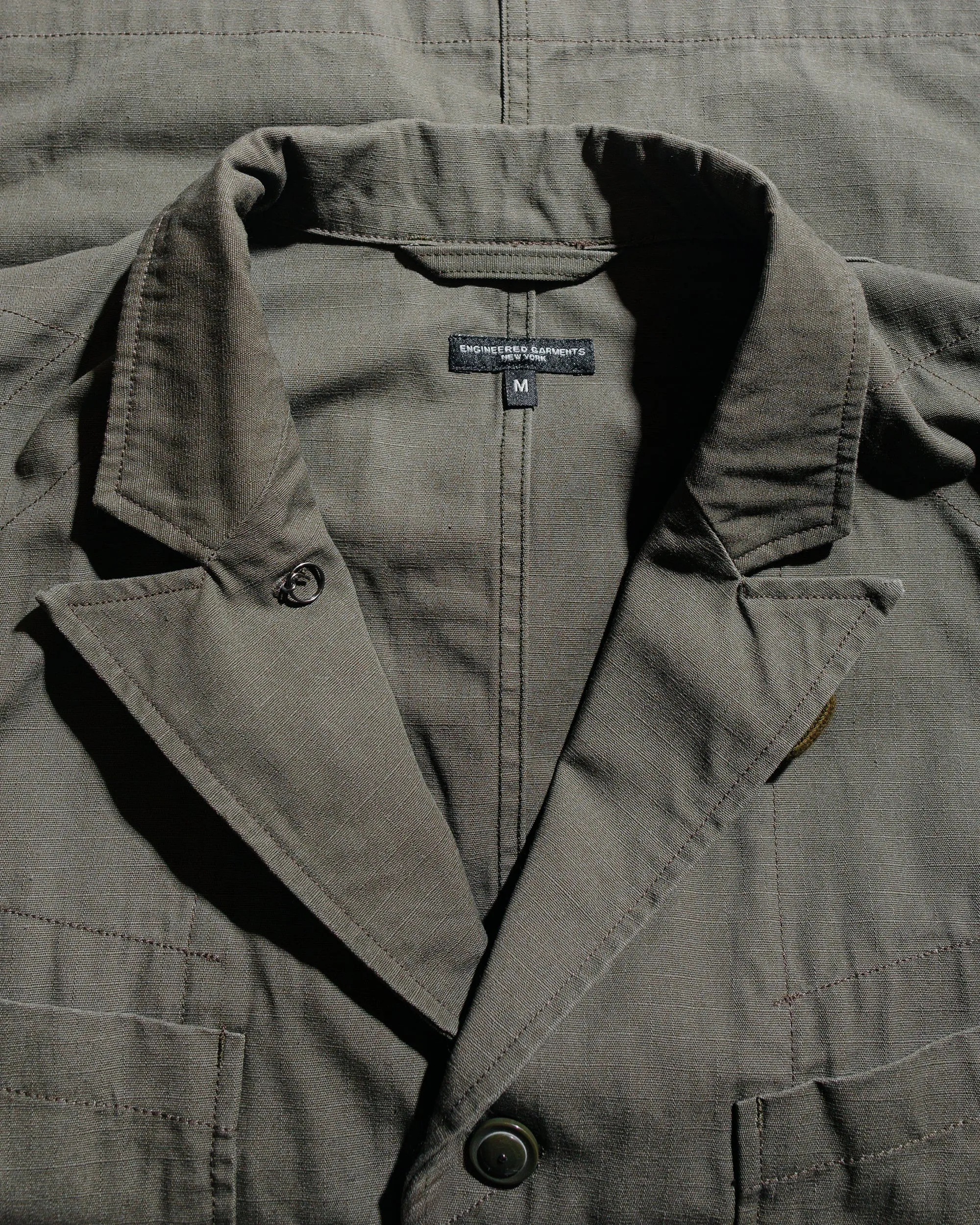 Engineered Garments Bedford Jacket Olive Heavyweight Cotton Ripstop sold by Lost & Found product image thumbnail 5