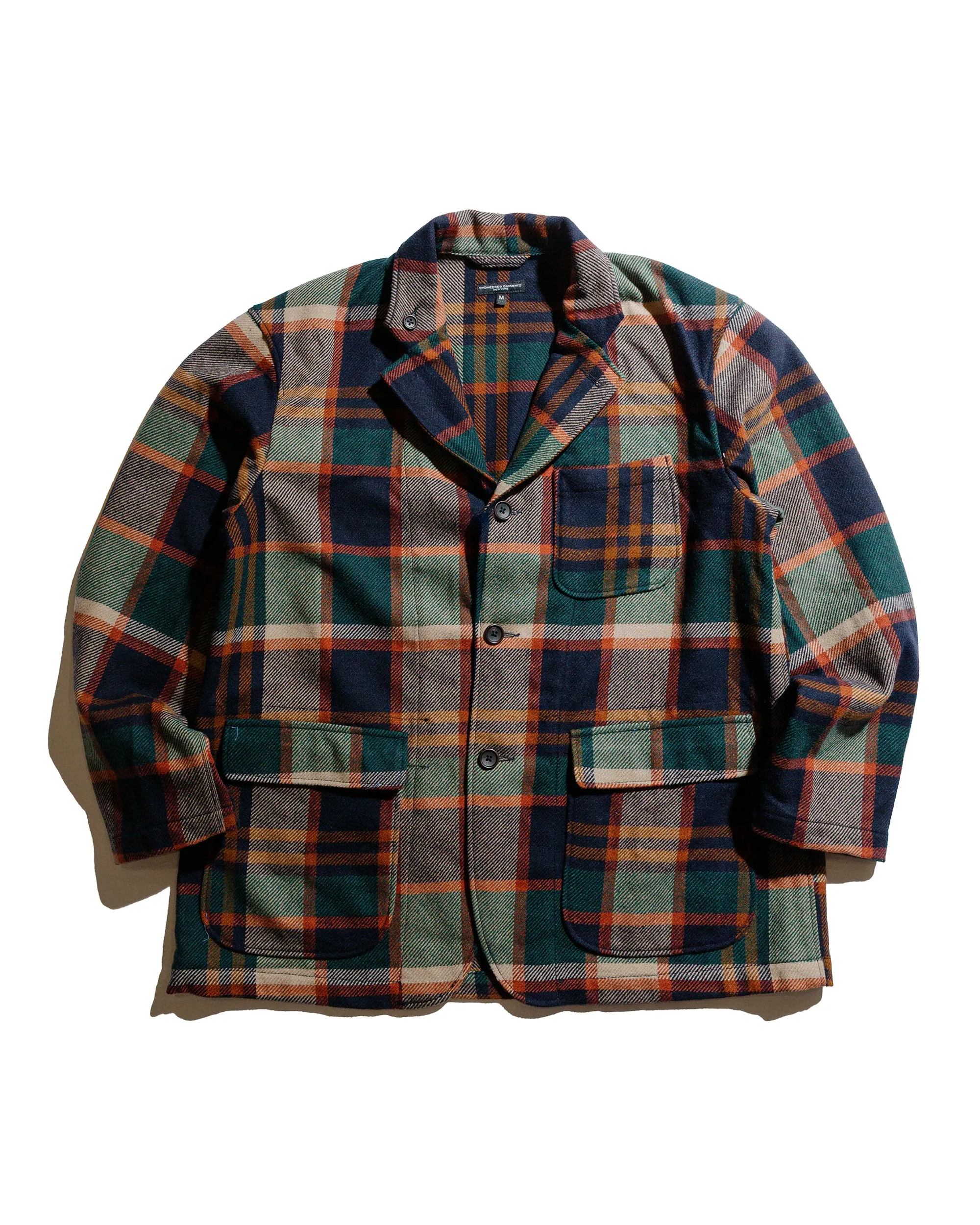 Engineered Garments Loiter Jacket Navy/Brown Heavy Wool Plaid sold by Lost & Found