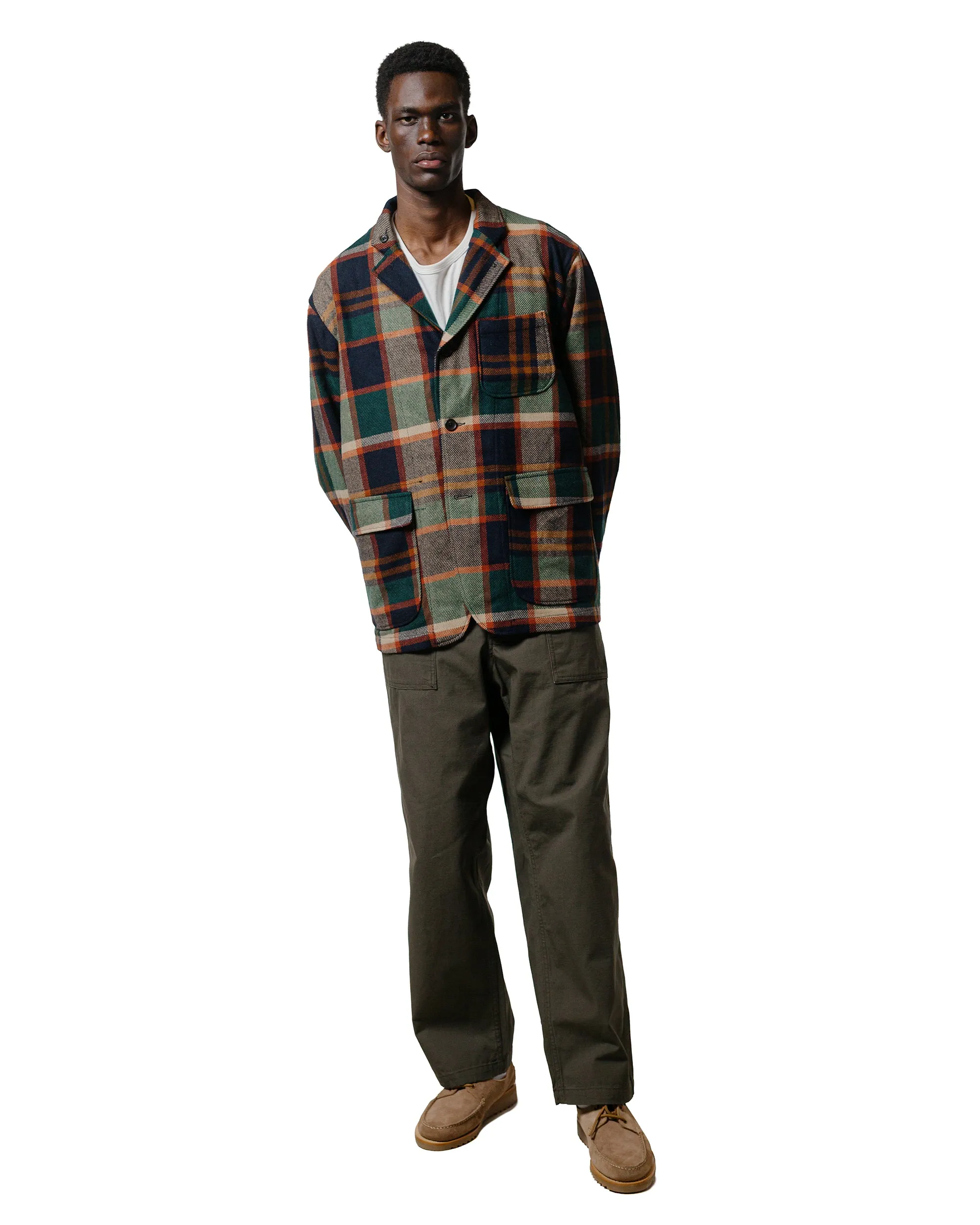 Engineered Garments Loiter Jacket Navy/Brown Heavy Wool Plaid sold by Lost & Found product image thumbnail 4