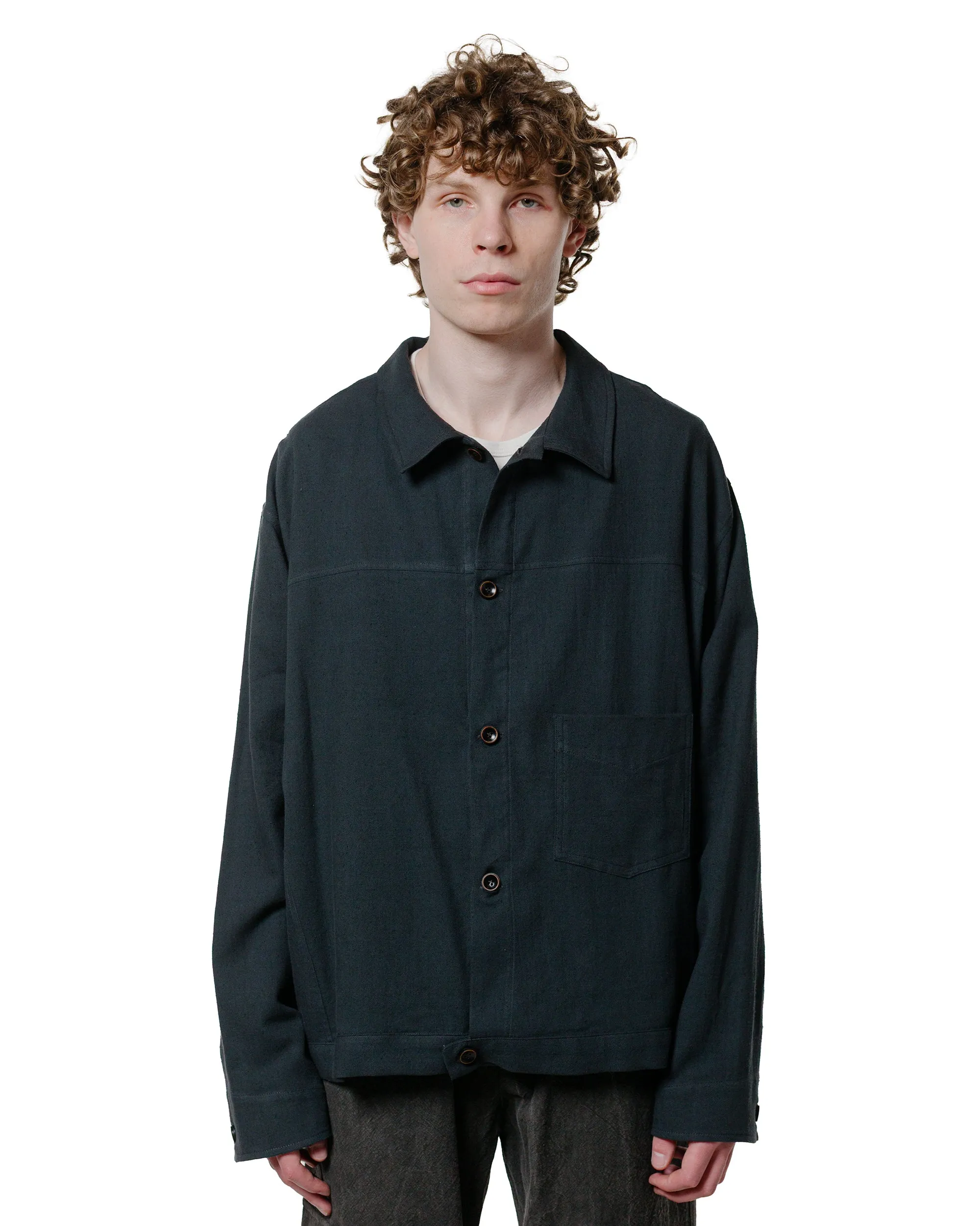 Wanze Type 1 Overshirt Raw Cotton Silk Washed Black sold by Lost & Found product image thumbnail 2