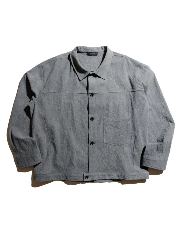 Wanze Type 1 Overshirt Cotton Linen Ramie Light Charcoal sold by Lost & Found