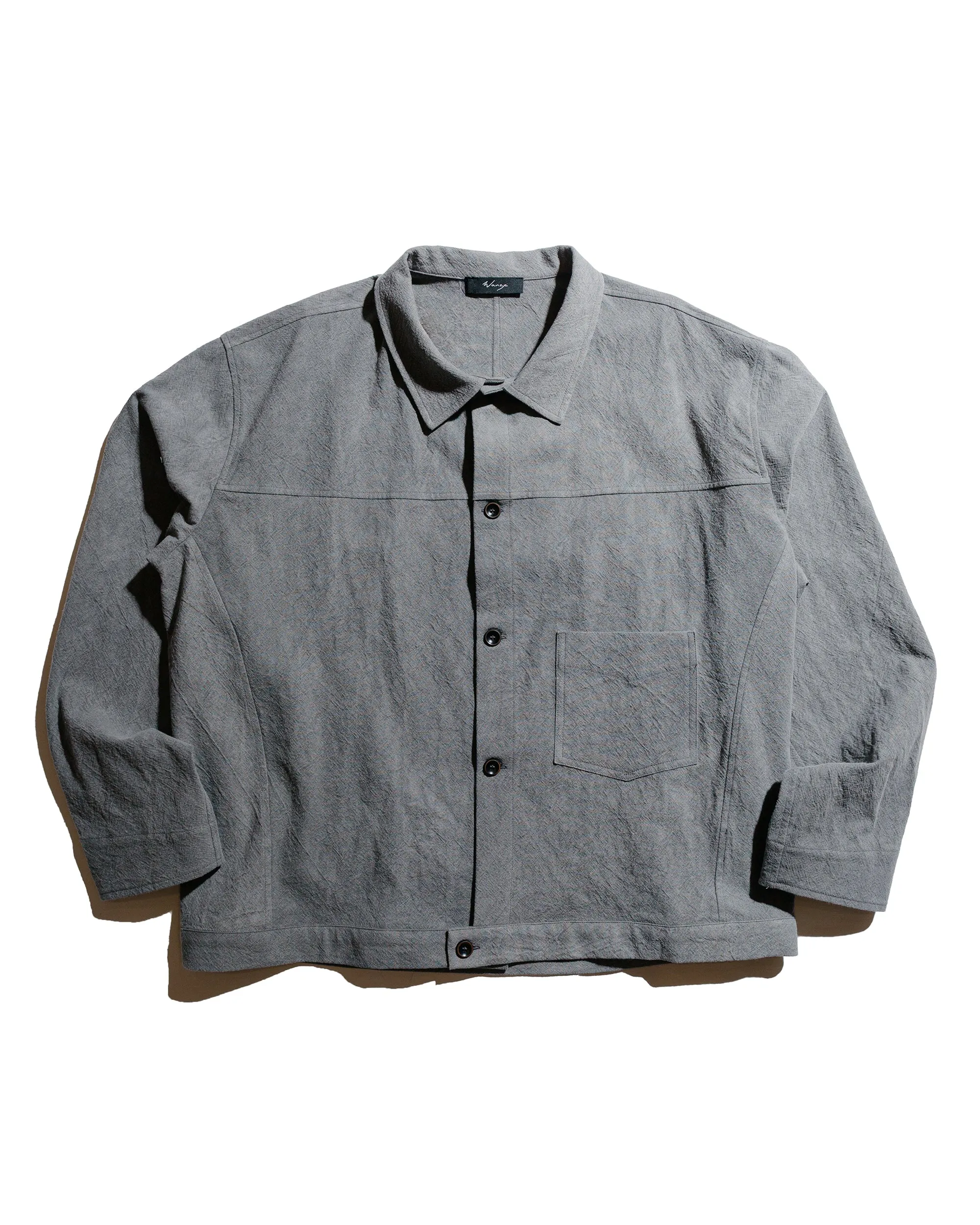 Wanze Type 1 Overshirt Cotton Linen Ramie Light Charcoal sold by Lost & Found