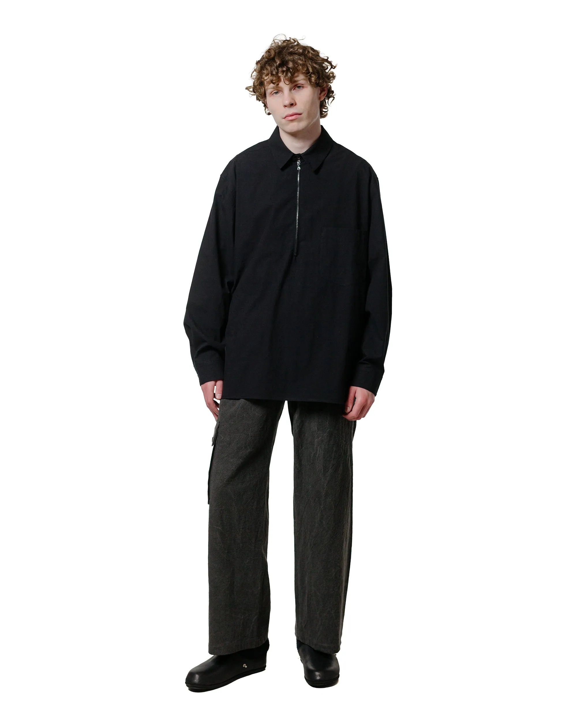 Wanze Half Zip Shirt Typewriter Cotton Black sold by Lost & Found product image thumbnail 4