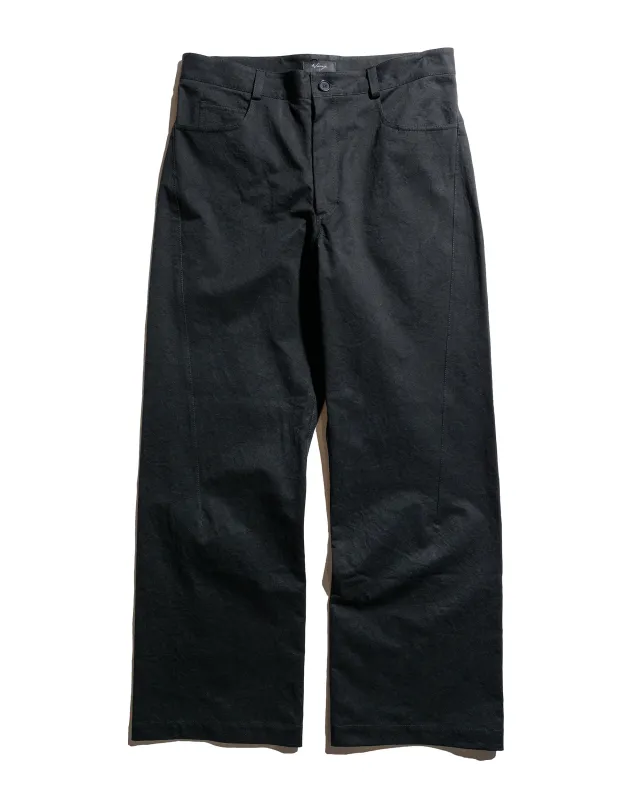 Wanze Darted Straight Leg Pant Washed Cotton Black sold by Lost & Found