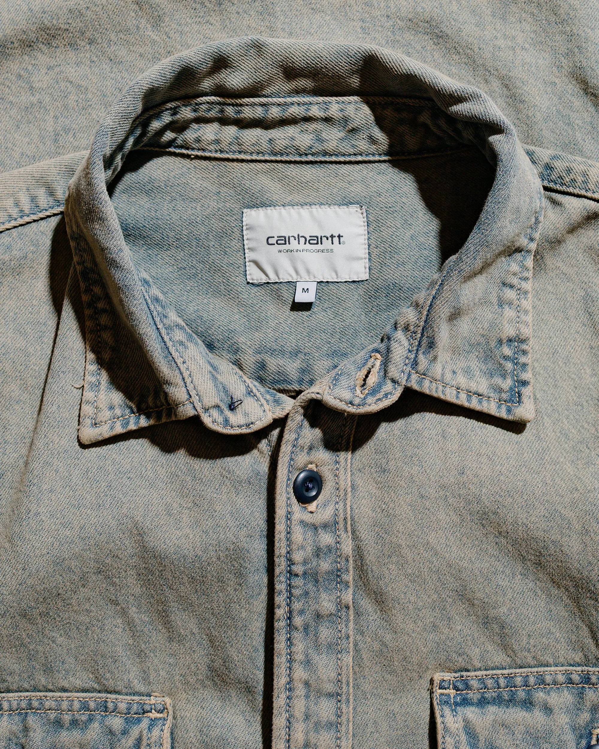 Carhartt W.I.P. Tigan Shirt Jacket Blue/Leather Garment Dyed sold by Lost & Found product image thumbnail 5