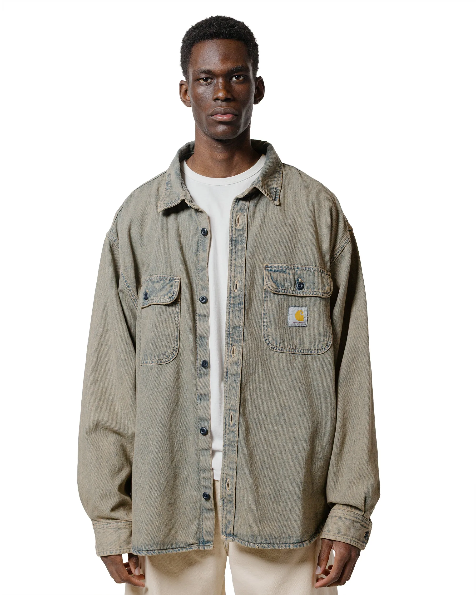 Carhartt W.I.P. Tigan Shirt Jacket Blue/Leather Garment Dyed sold by Lost & Found product image thumbnail 2