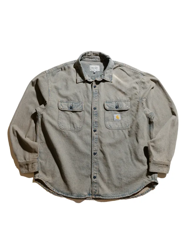 Carhartt W.I.P. Tigan Shirt Jacket Blue/Leather Garment Dyed sold by Lost & Found