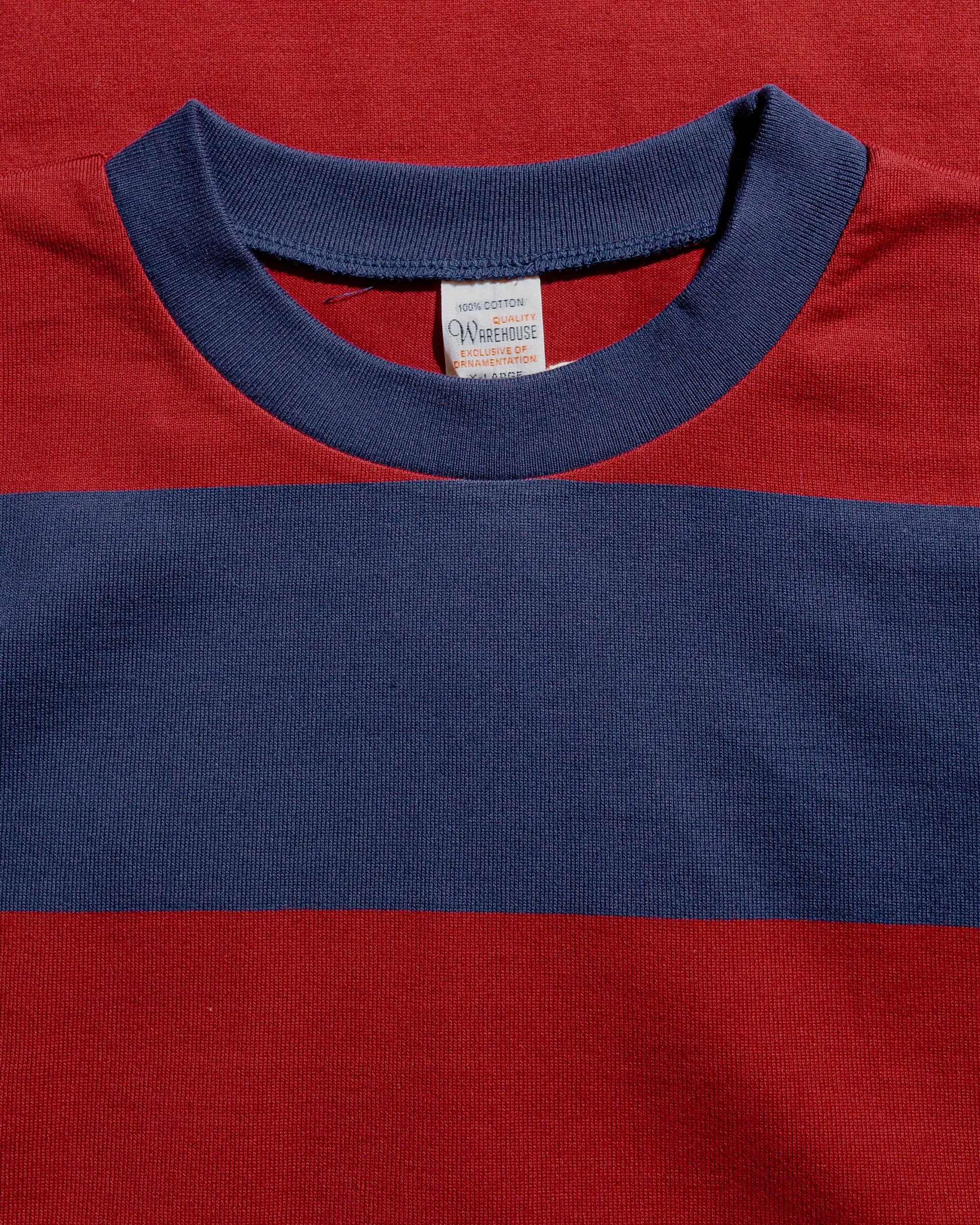 Warehouse Lot. 4108 S/S 4in Border Tee Navy/Bordeaux sold by Lost & Found product image thumbnail 4