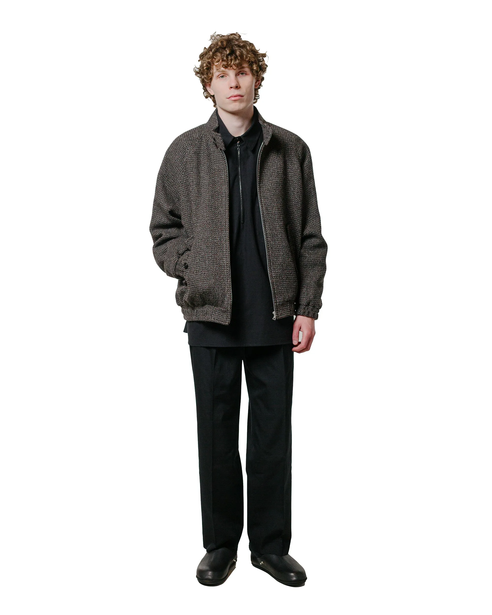 Auralee Wool Silk Tweed Zip Blouson Gray Brown Hairline sold by Lost & Found product image thumbnail 4