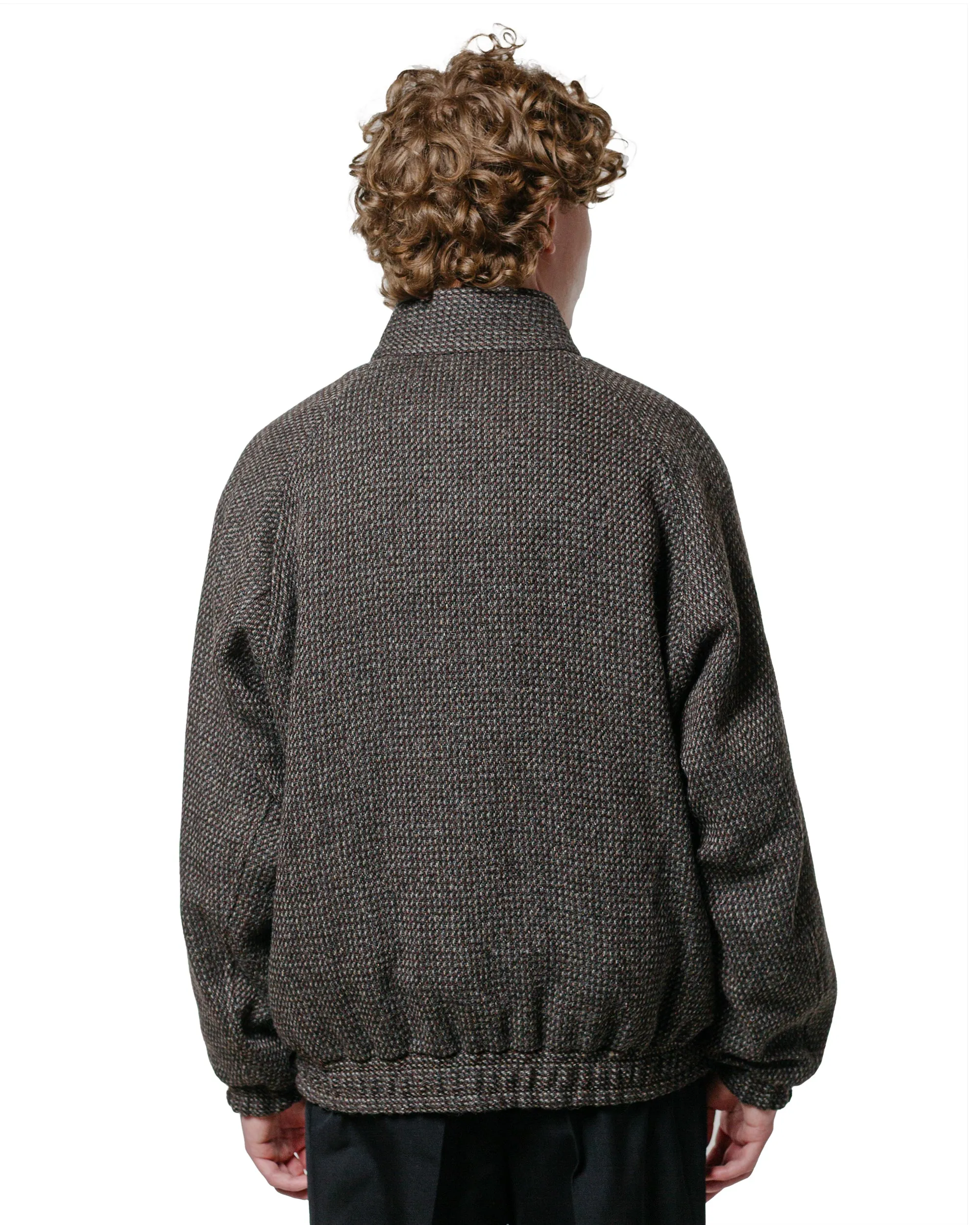 Auralee Wool Silk Tweed Zip Blouson Gray Brown Hairline sold by Lost & Found product image thumbnail 3