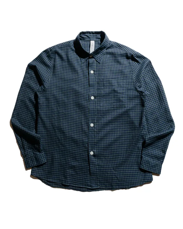 Another Aspect Another Shirt 4.0 Navy Check sold by Lost & Found