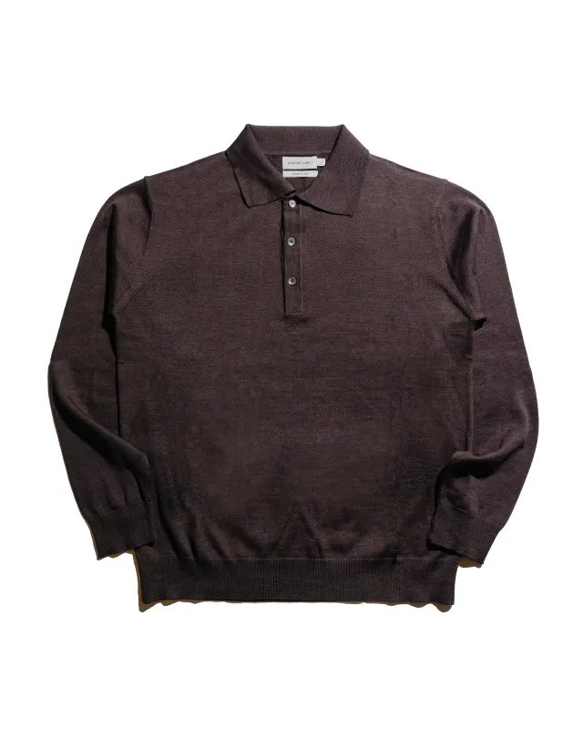 Another Aspect Another Polo Shirt 2.0 Brown Melange sold by Lost & Found
