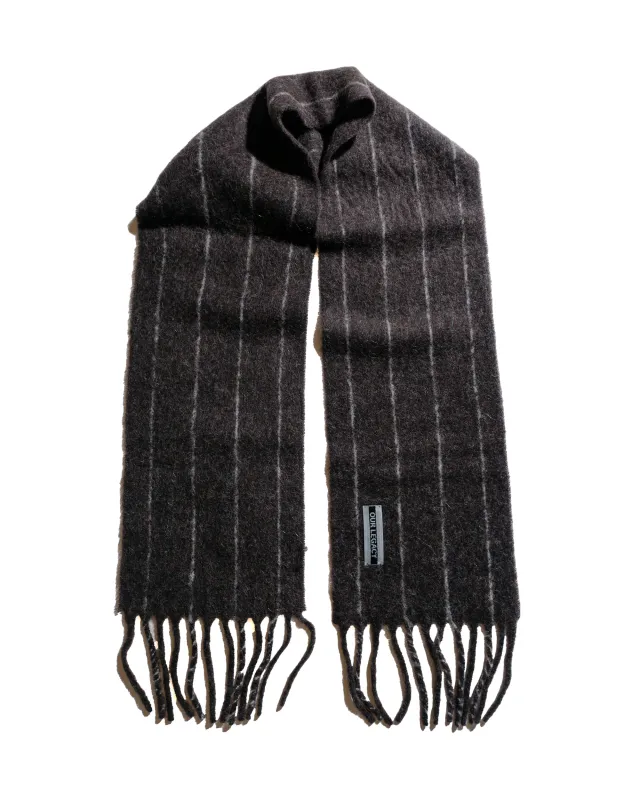 Our Legacy Estate Scarf Brown Pinstripe Fuzzy Alpaca sold by Lost & Found