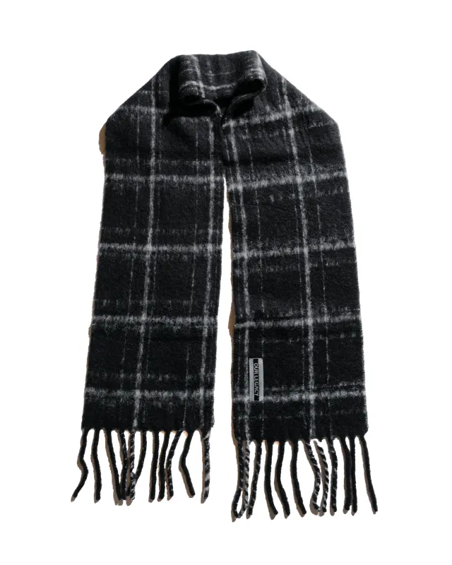 Our Legacy Estate Scarf Black Fuzzy Alpaca Check sold by Lost & Found