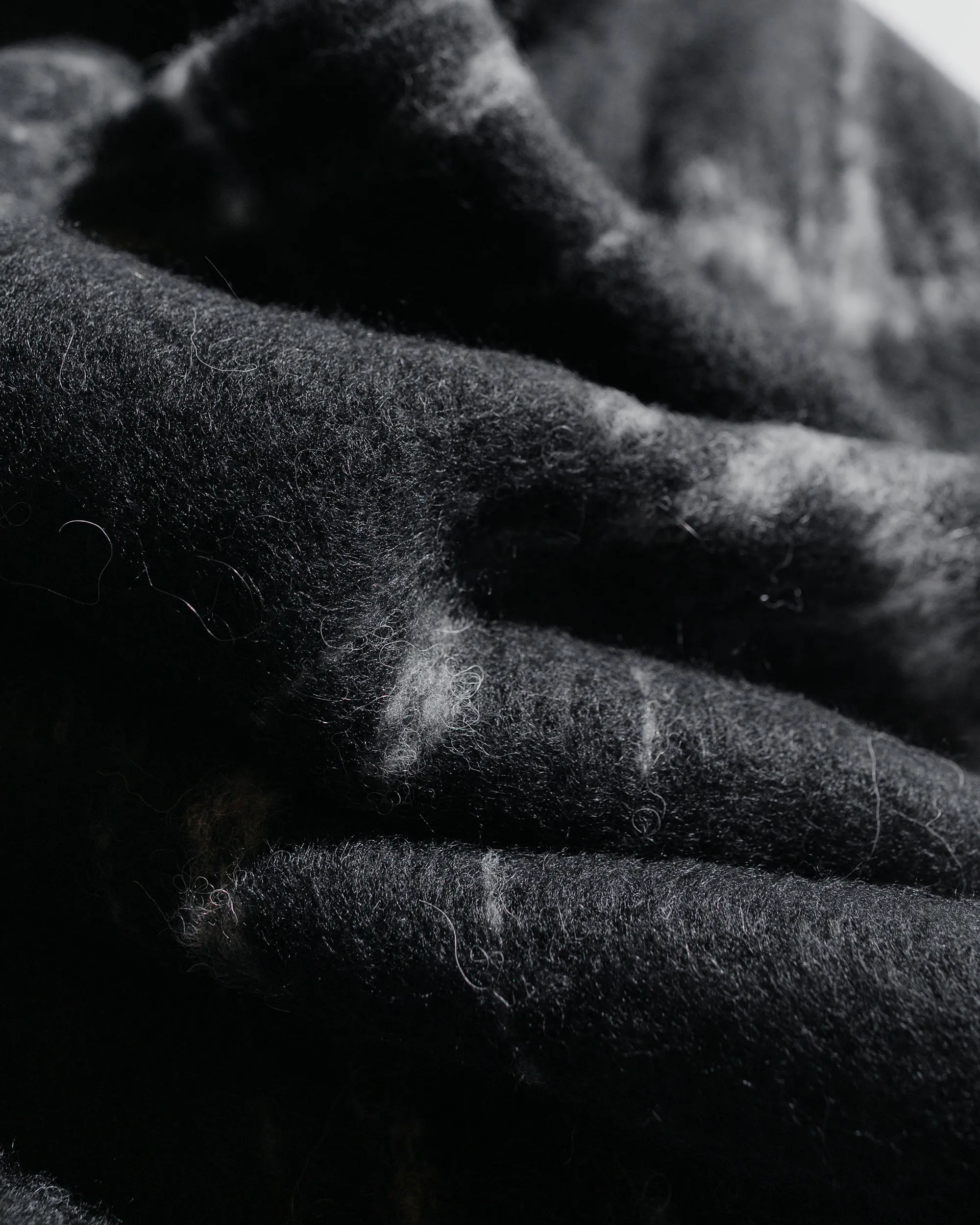Our Legacy Estate Scarf Black Fuzzy Alpaca Check | Parallel
