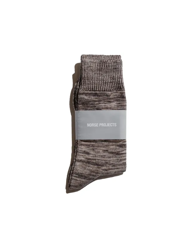Norse Projects Bjarki Heavy Cotton Twist Sock Mahogany sold by Lost & Found