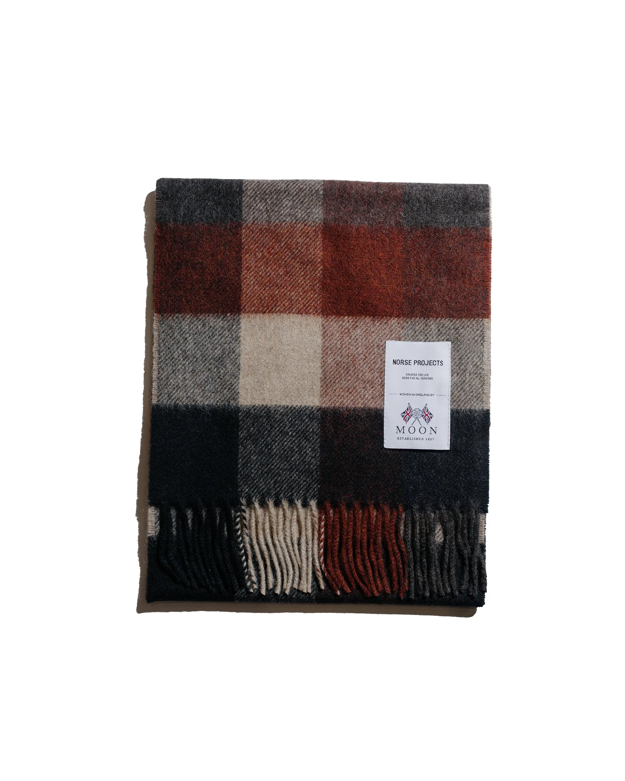 Norse Projects Moon Merino Lambswool Checked Scarf Espresso sold by Lost & Found product image thumbnail 2
