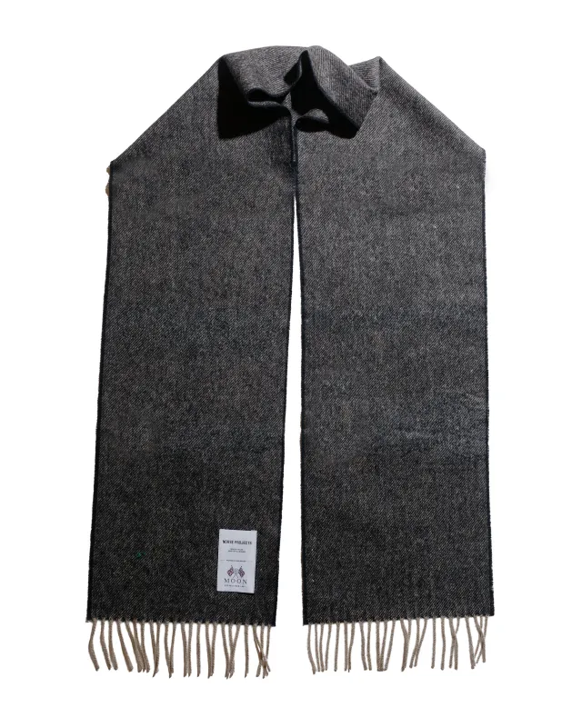 Norse Projects Moon Merino Lambswool Scarf Seal Brown sold by Lost & Found
