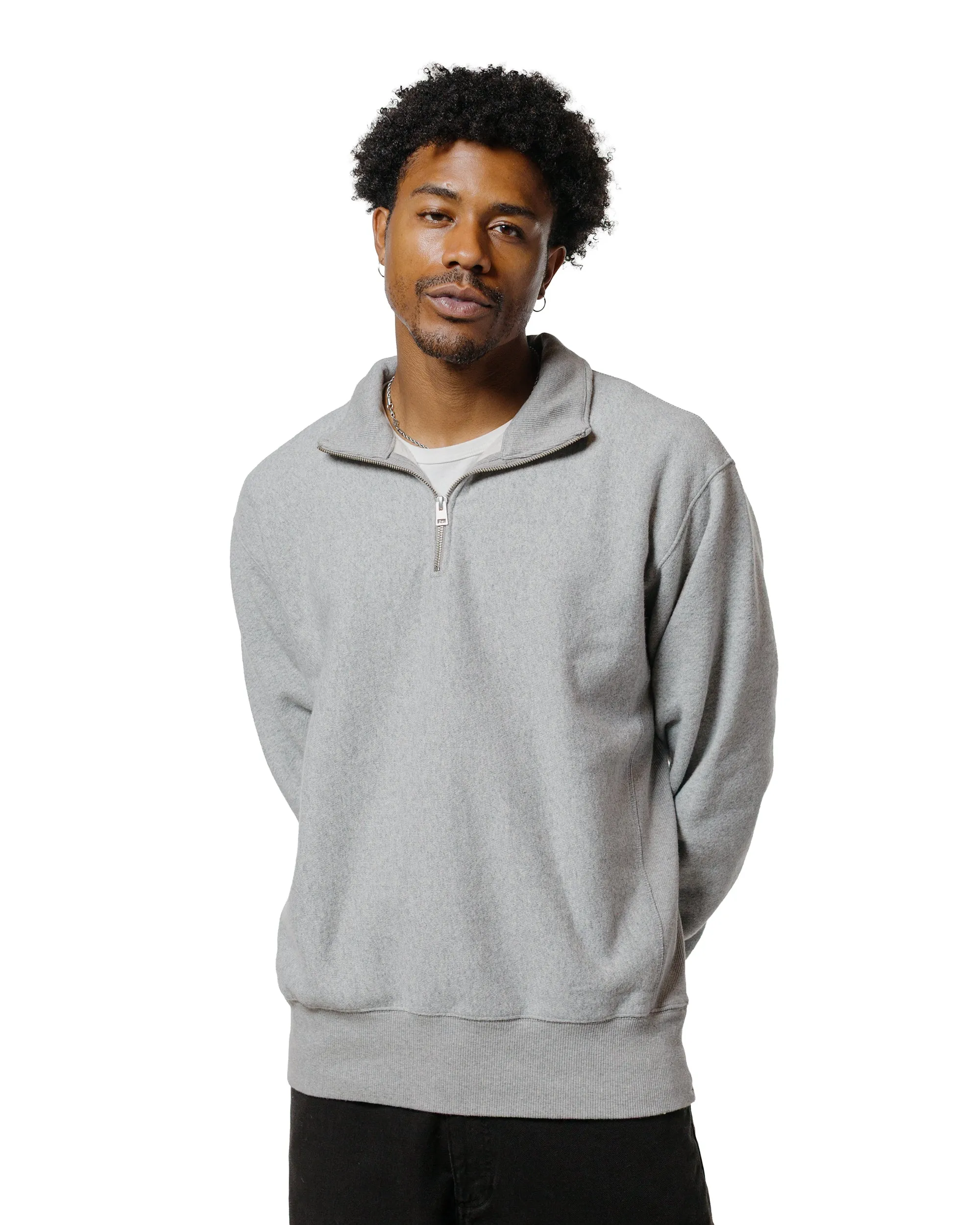 Norse Projects Ketel Relaxed Cotton Wool Half Zip Sweatshirt Grey Melange sold by Lost & Found product image thumbnail 2