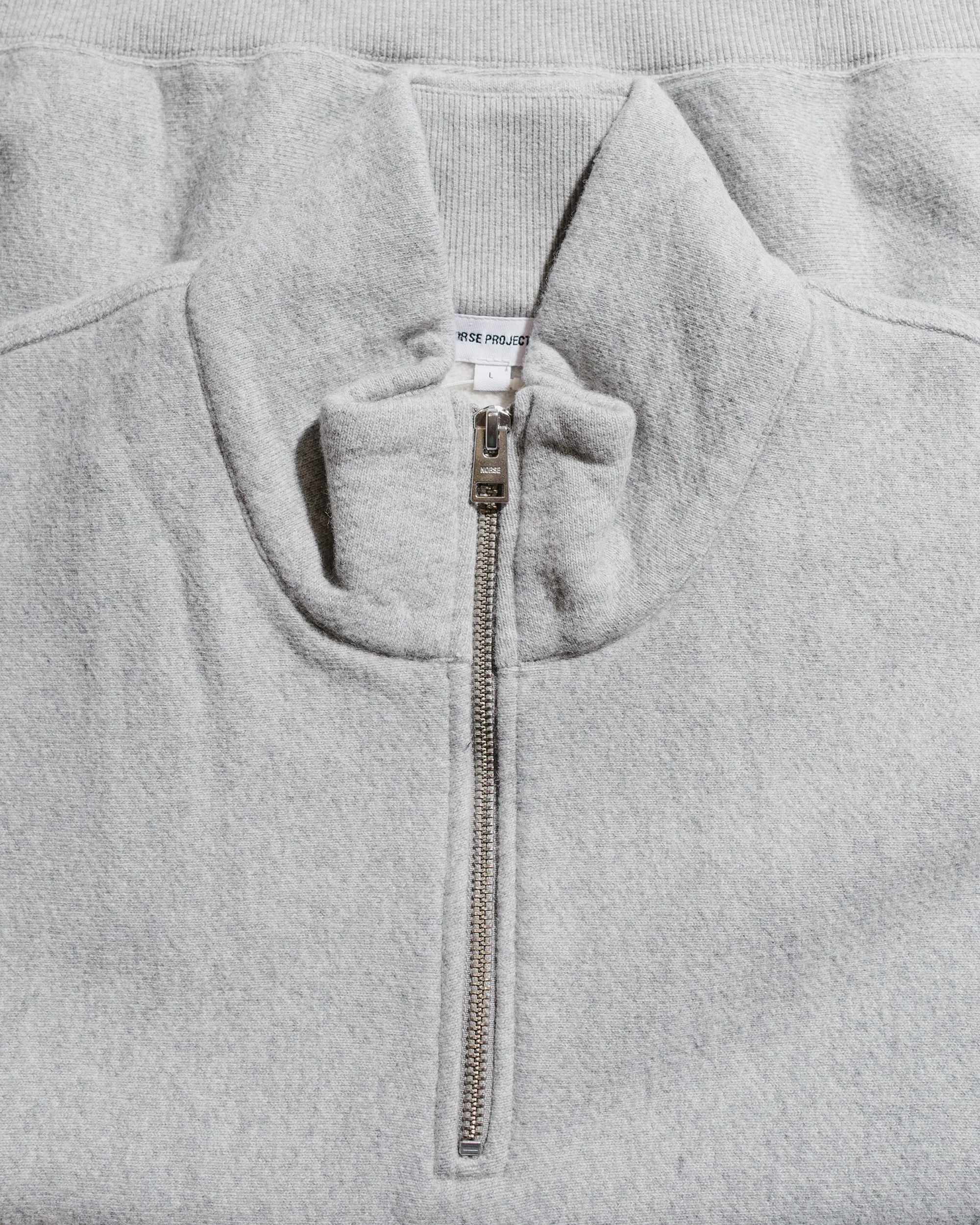 Norse Projects Ketel Relaxed Cotton Wool Half Zip Sweatshirt Grey Melange sold by Lost & Found product image thumbnail 5