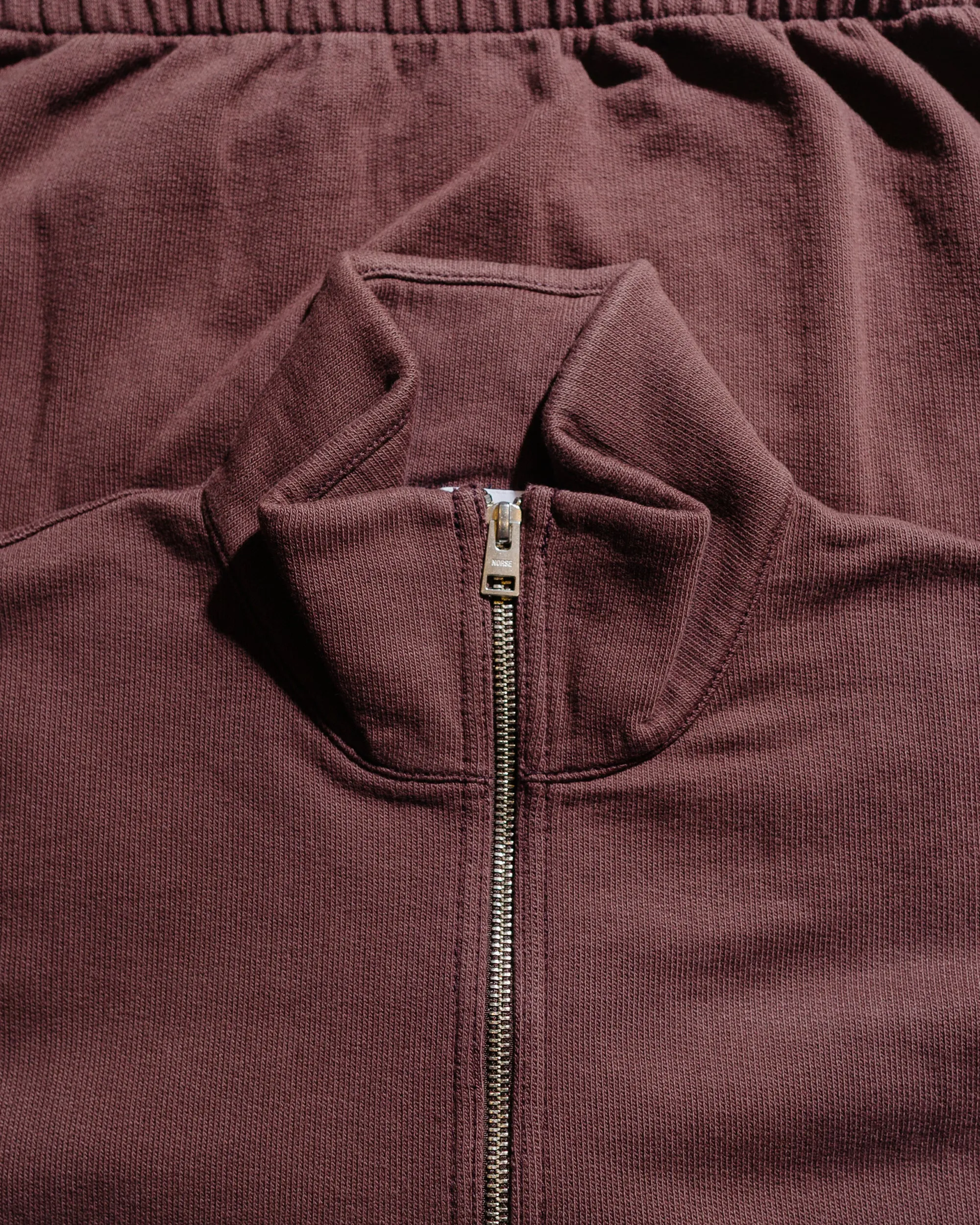 Norse Projects Bjorn Relaxed Organic Loopback Track Jacket Mahogany sold by Lost & Found product image thumbnail 5