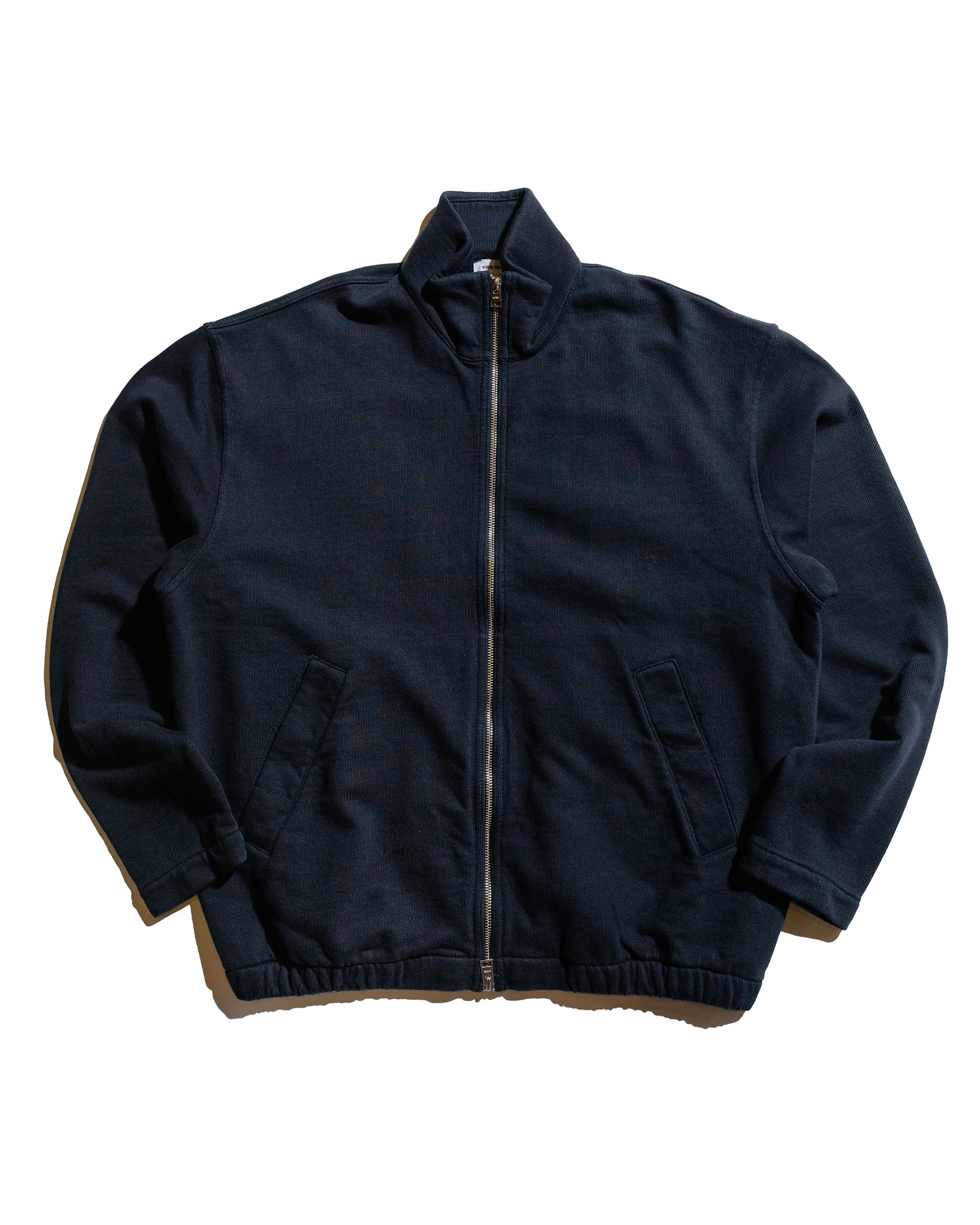 Norse Projects Bjorn Relaxed Organic Loopback Track Jacket Dark Navy sold by Lost & Found
