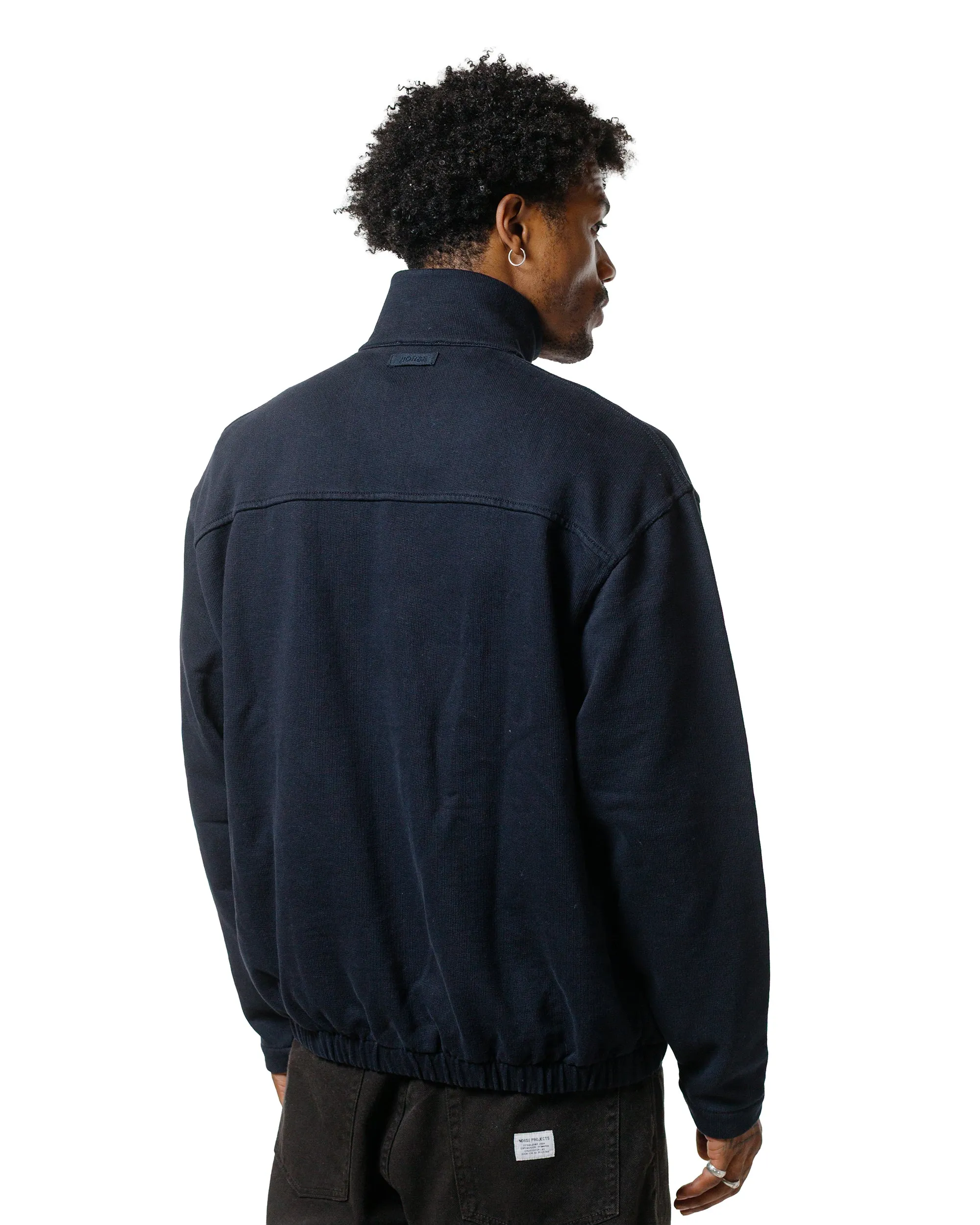Norse Projects Bjorn Relaxed Organic Loopback Track Jacket Dark Navy sold by Lost & Found product image thumbnail 3