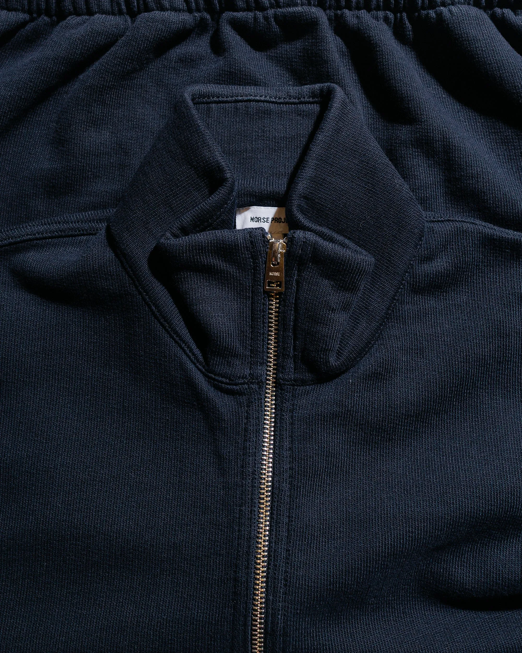 Norse Projects Bjorn Relaxed Organic Loopback Track Jacket Dark Navy sold by Lost & Found product image thumbnail 5