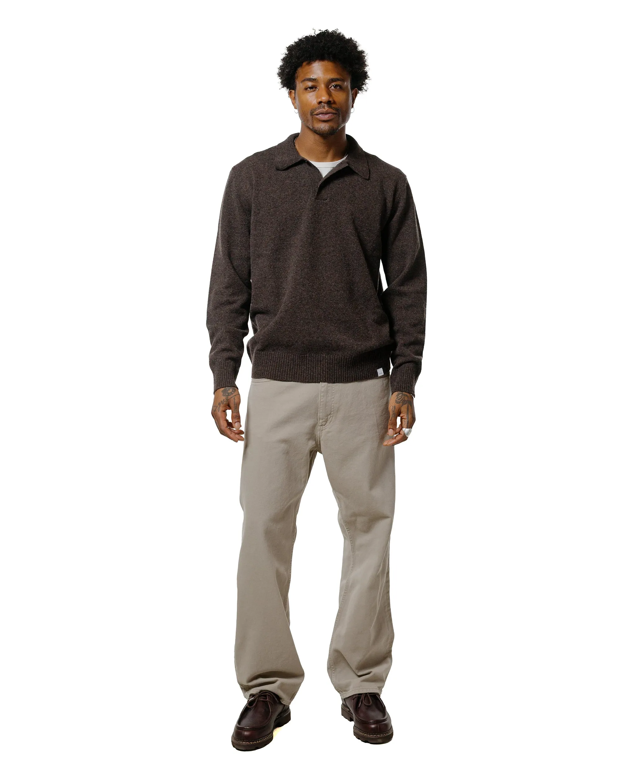 Norse Projects Standard Merino Lambswool Polo Heathland Brown sold by Lost & Found product image thumbnail 4