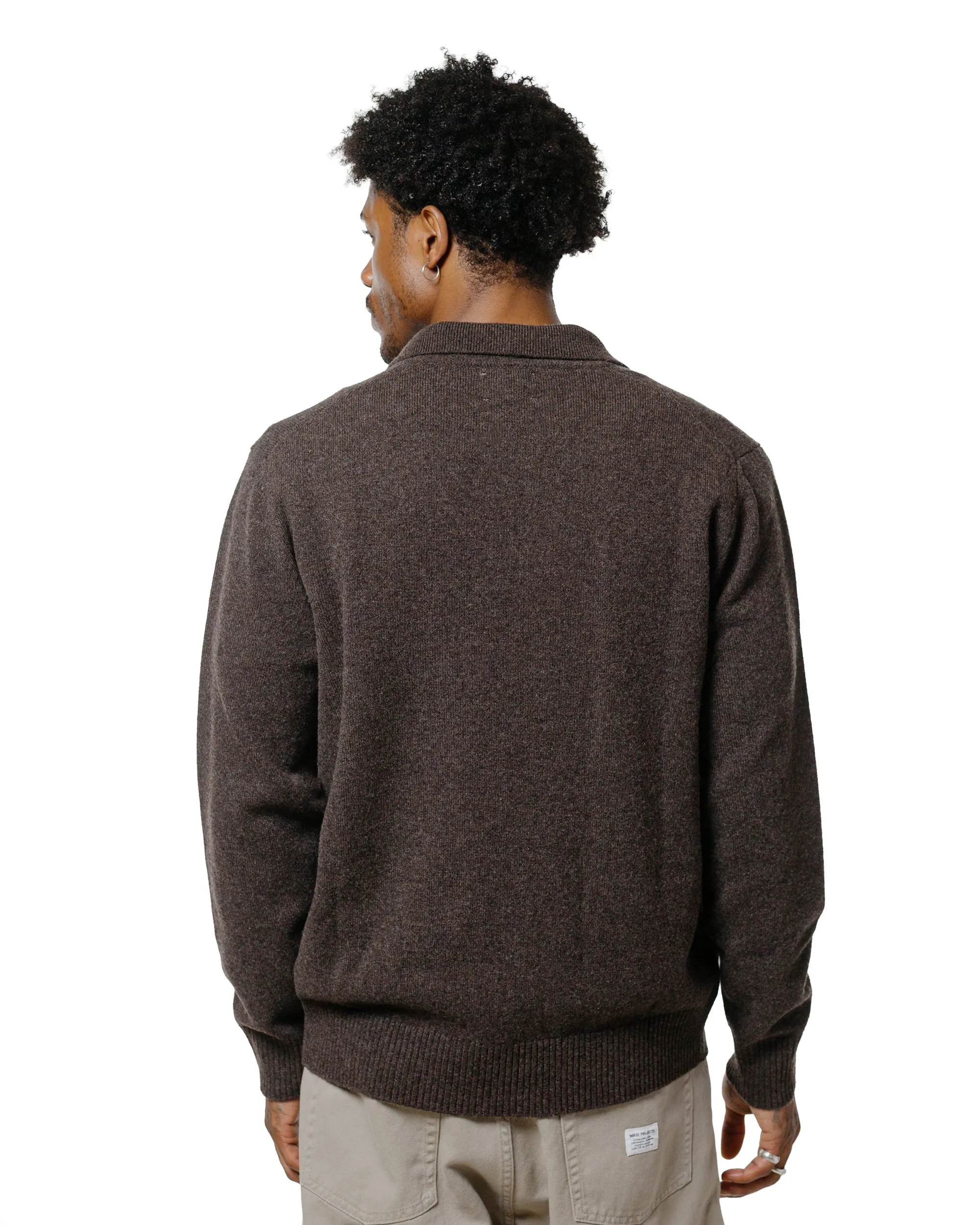 Norse Projects Standard Merino Lambswool Polo Heathland Brown sold by Lost & Found product image thumbnail 3