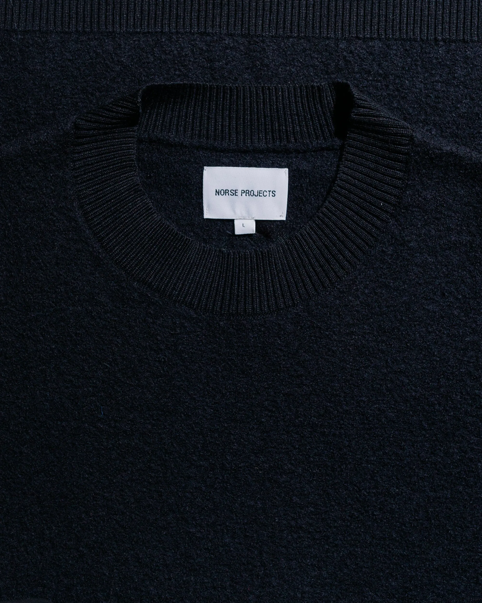 Norse Projects Rom Boiled Wool Crewneck Dark Navy sold by Lost & Found product image thumbnail 5