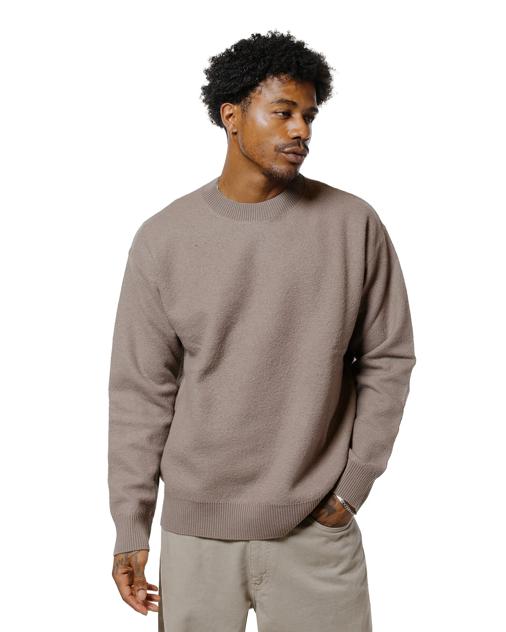 Norse Projects Rom Boiled Wool Crewneck Walnut sold by Lost & Found product image thumbnail 2