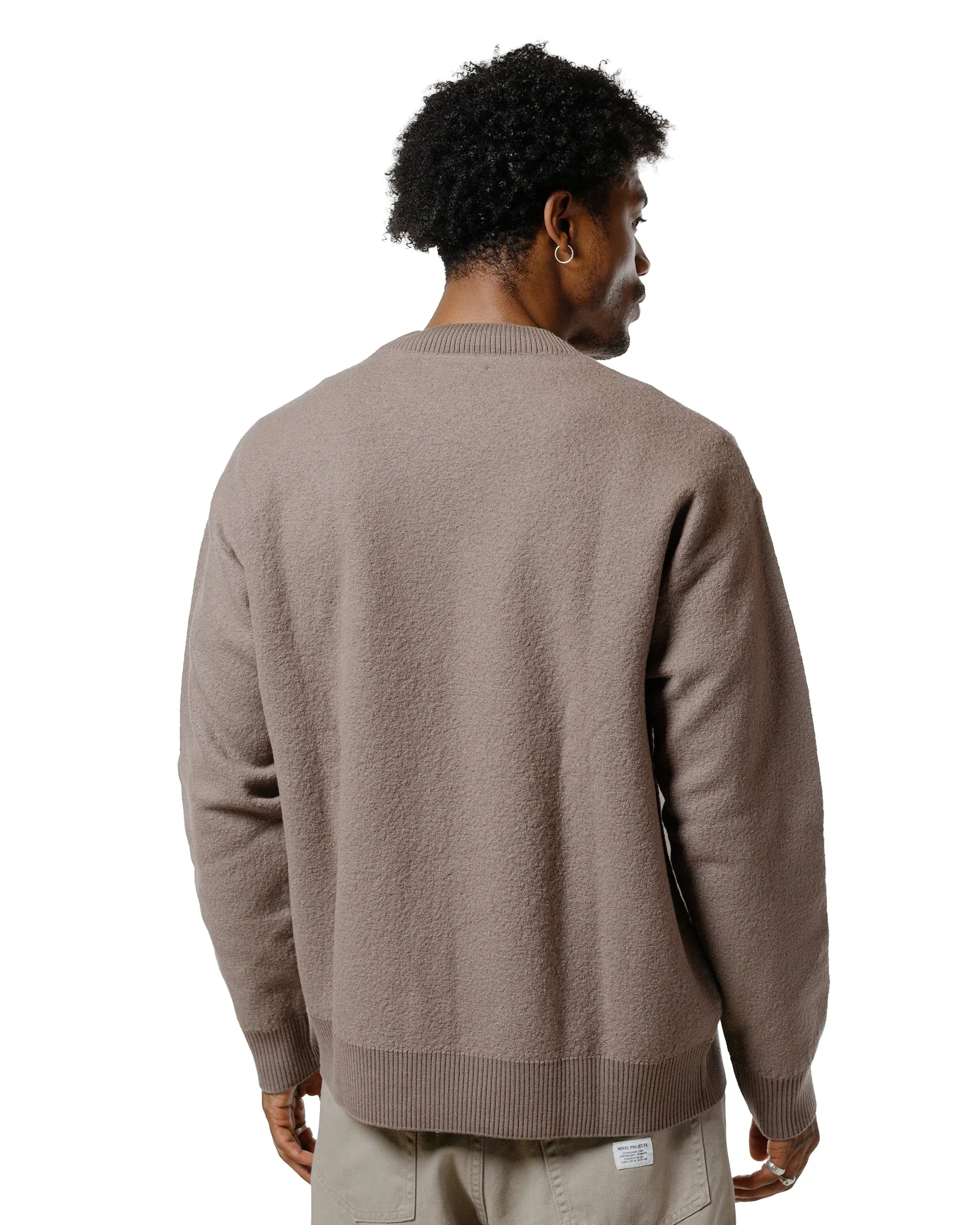 Norse Projects Rom Boiled Wool Crewneck Walnut sold by Lost & Found product image thumbnail 3
