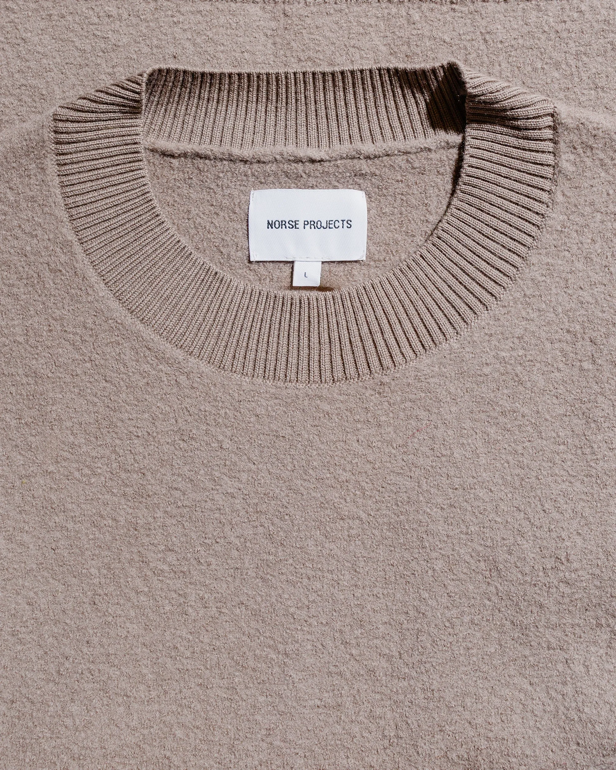 Norse Projects Rom Boiled Wool Crewneck Walnut sold by Lost & Found product image thumbnail 5