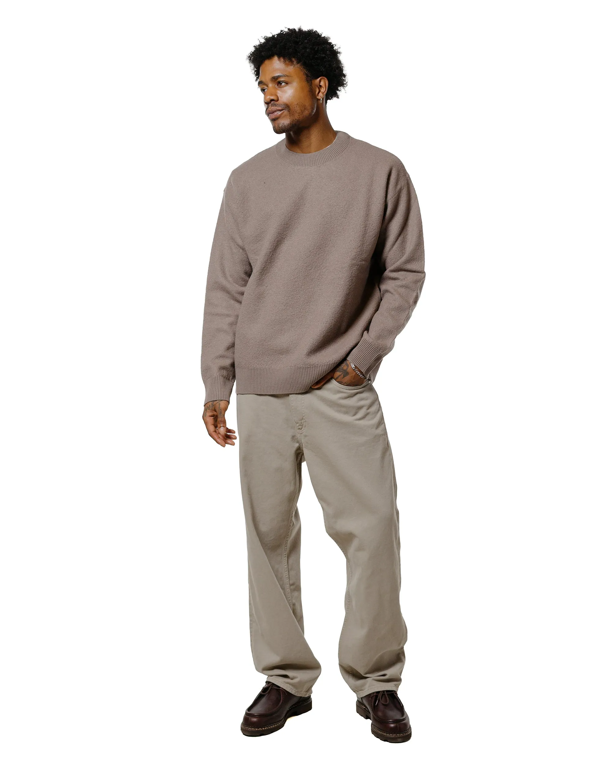 Norse Projects Rom Boiled Wool Crewneck Walnut sold by Lost & Found product image thumbnail 4