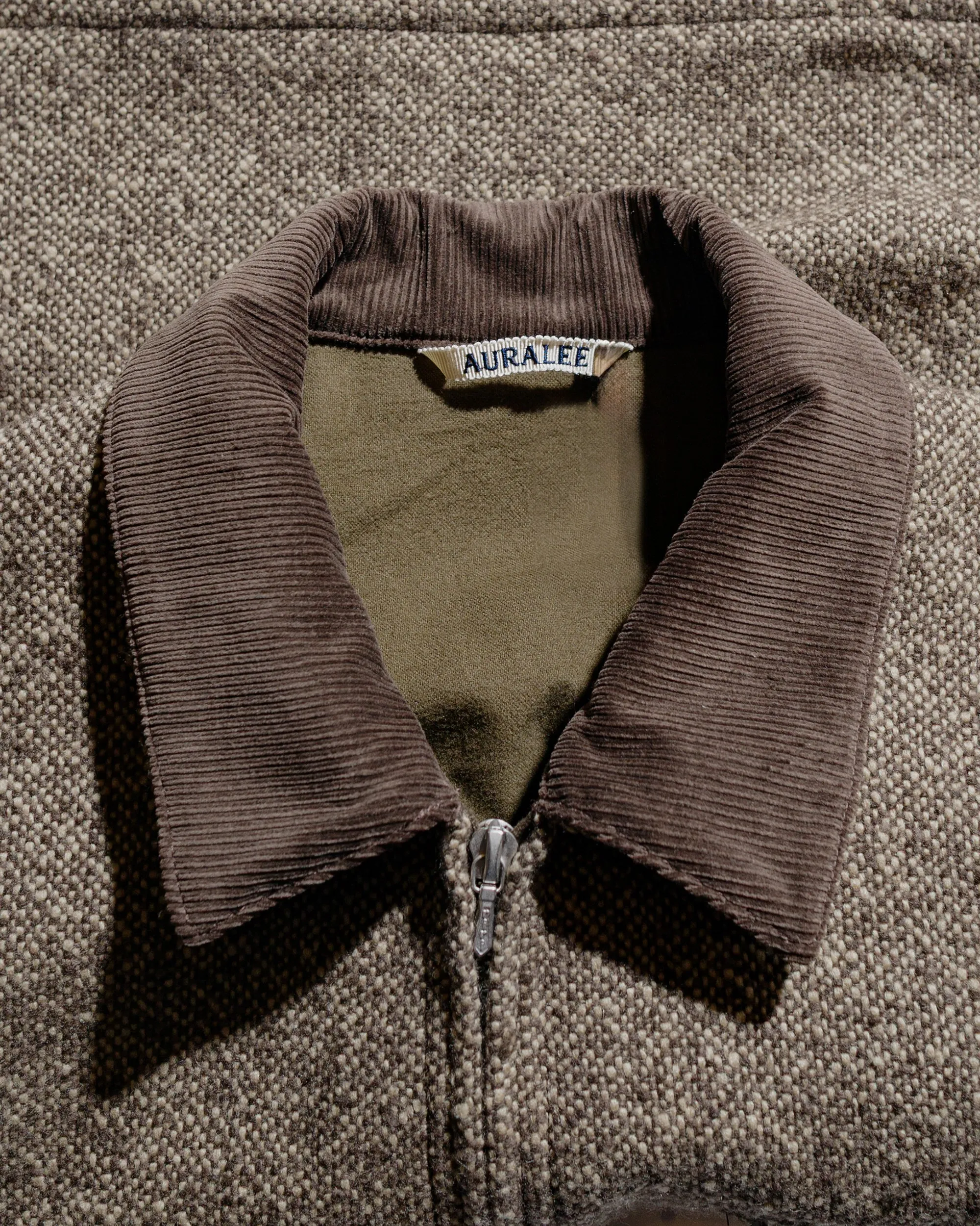 Auralee Homespun Tweed Zip Blouson Brown sold by Lost & Found product image thumbnail 5