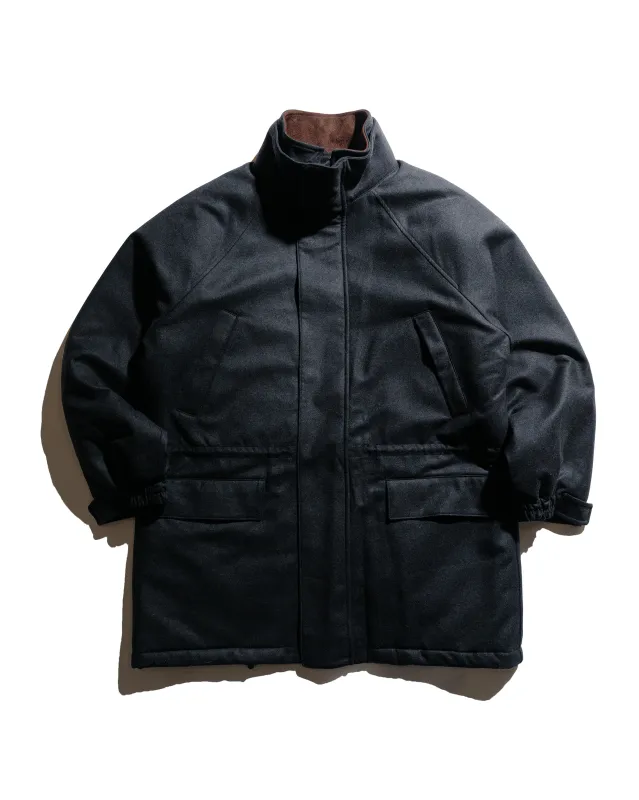 Auralee Wool Fulling Flannel Padded Over Blouson Top Charcoal sold by Lost & Found