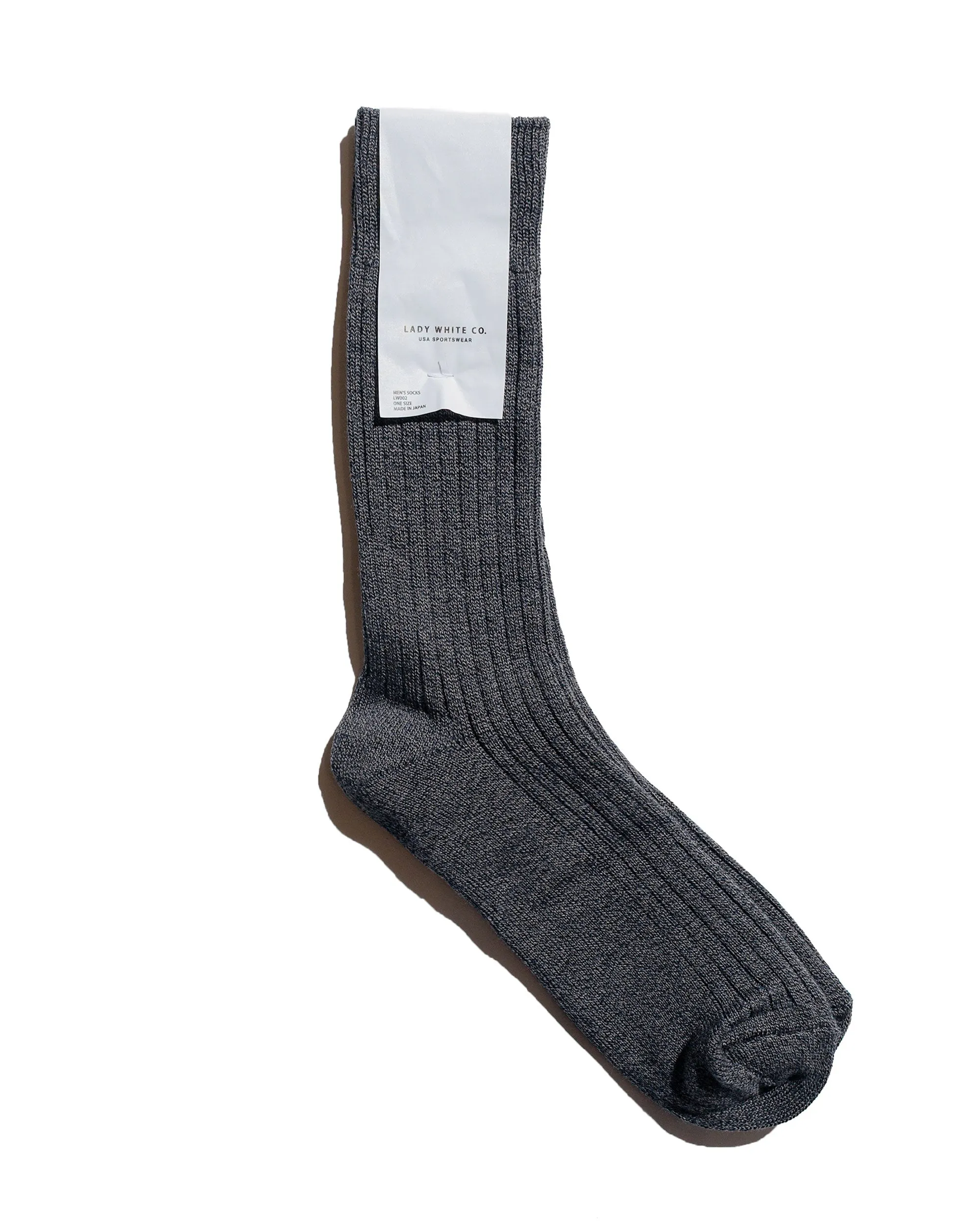 Lady White Co. LWC Sock Black Melange sold by Lost & Found