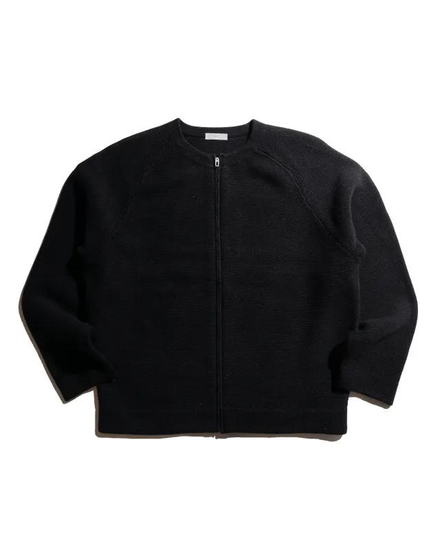 Lady White Co. Wool Link Zip Cardigan Black sold by Lost & Found