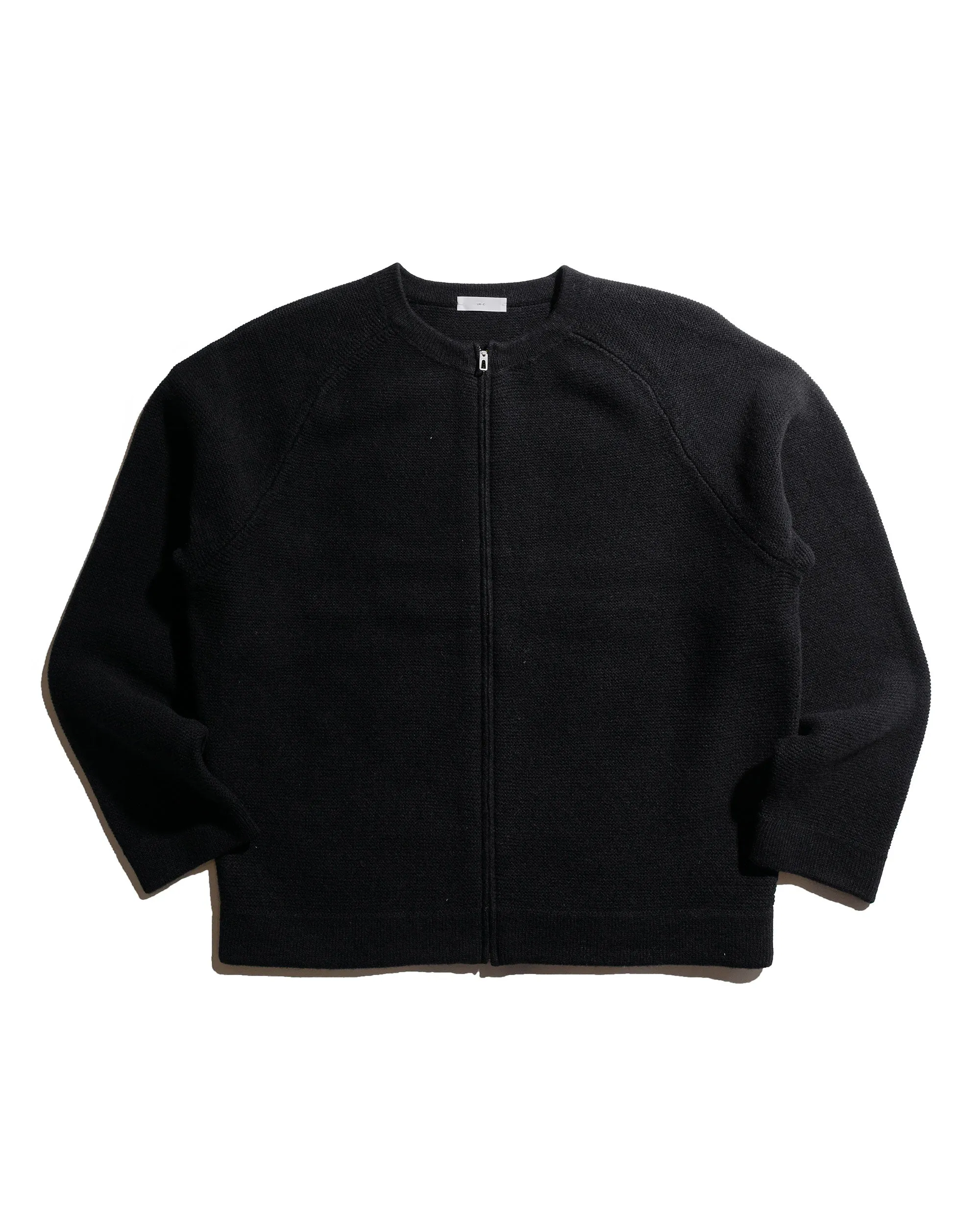 Lady White Co. Wool Link Zip Cardigan Black sold by Lost & Found