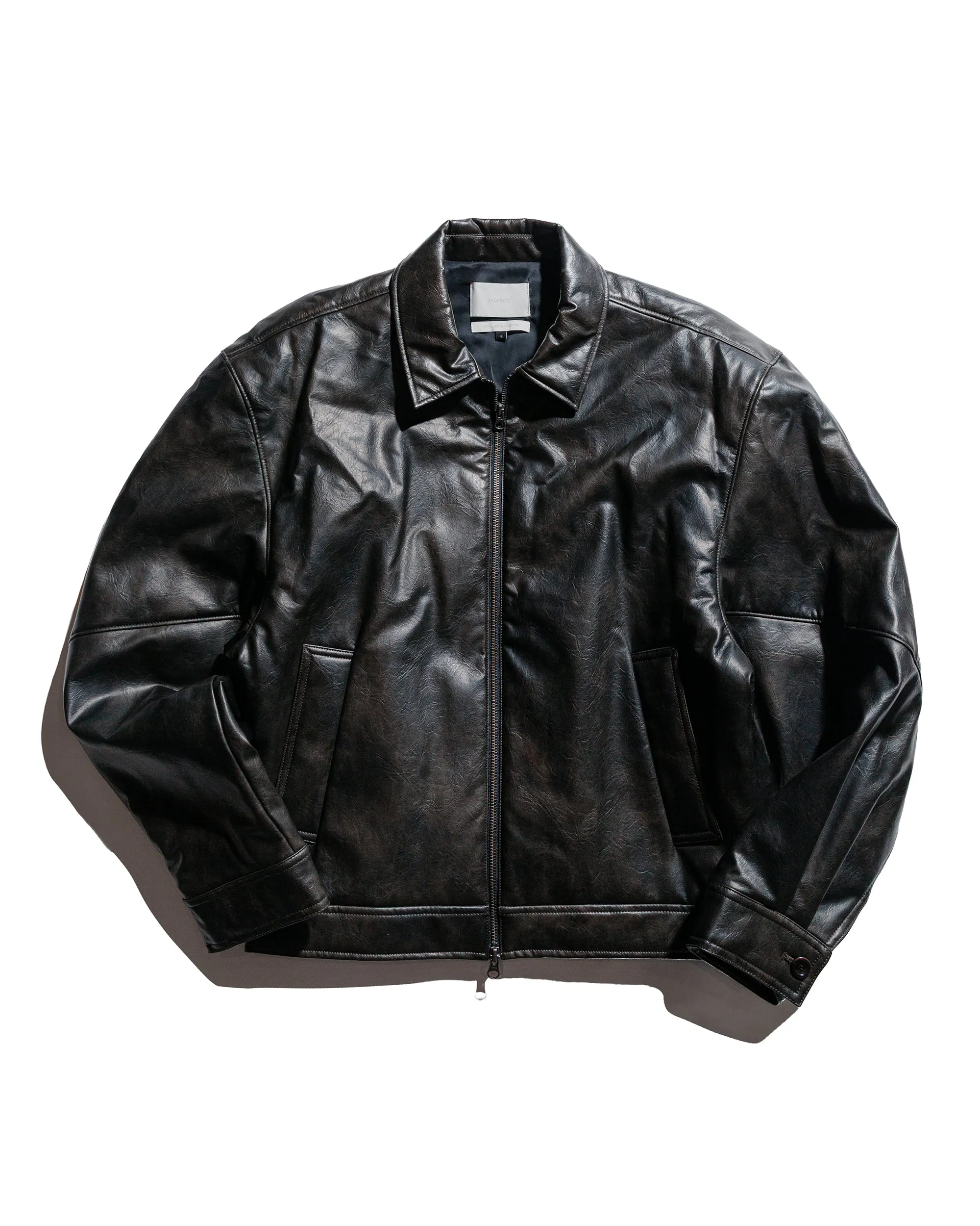 Amomento Vegan Leather Blouson Black sold by Lost & Found