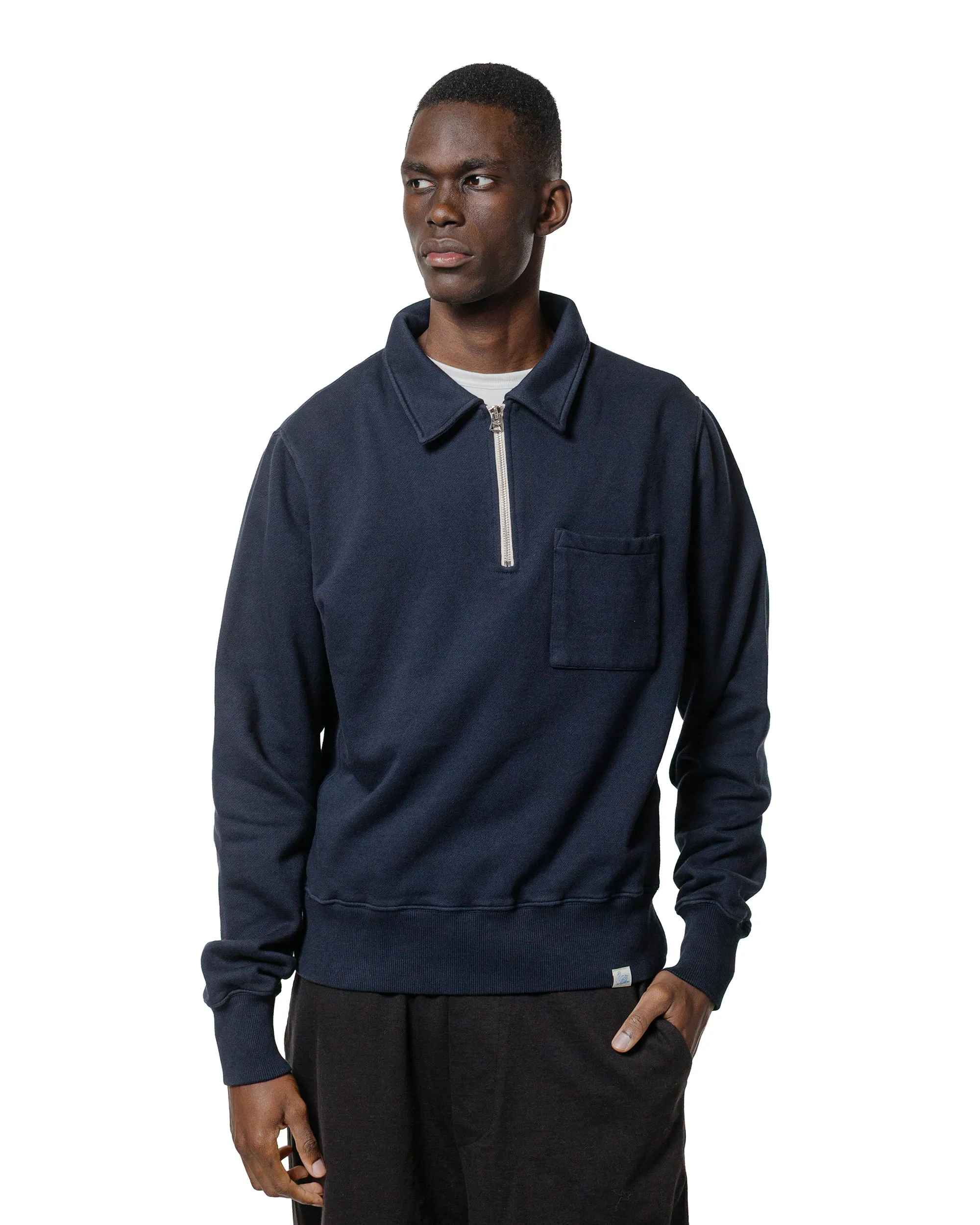 Merz B. Schwanen ZIPC01 Zip Collar Sweatshirt Dark Navy sold by Lost & Found product image thumbnail 2