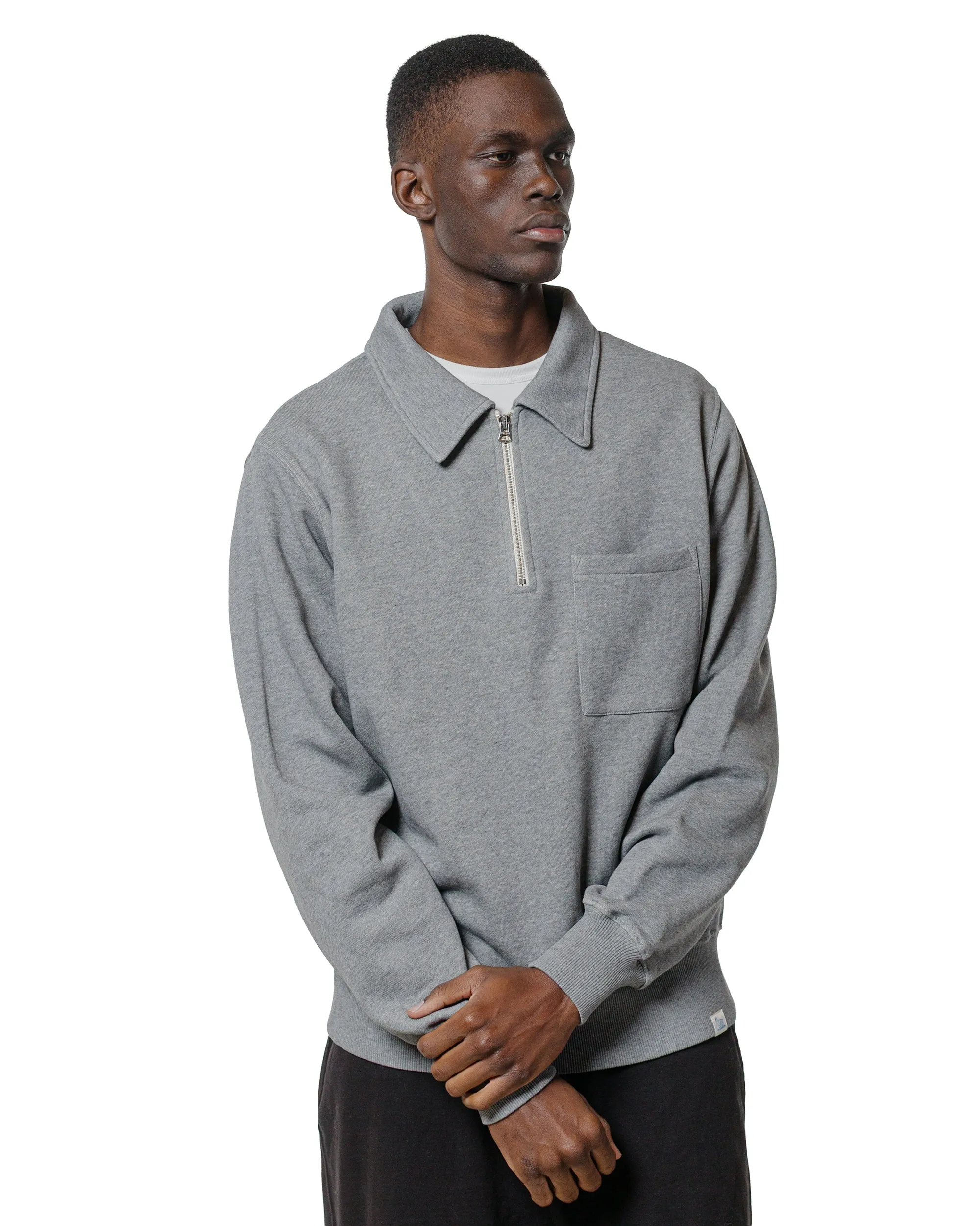 Merz B. Schwanen ZIPC01 Zip Collar Sweatshirt Grey Melange sold by Lost & Found product image thumbnail 2